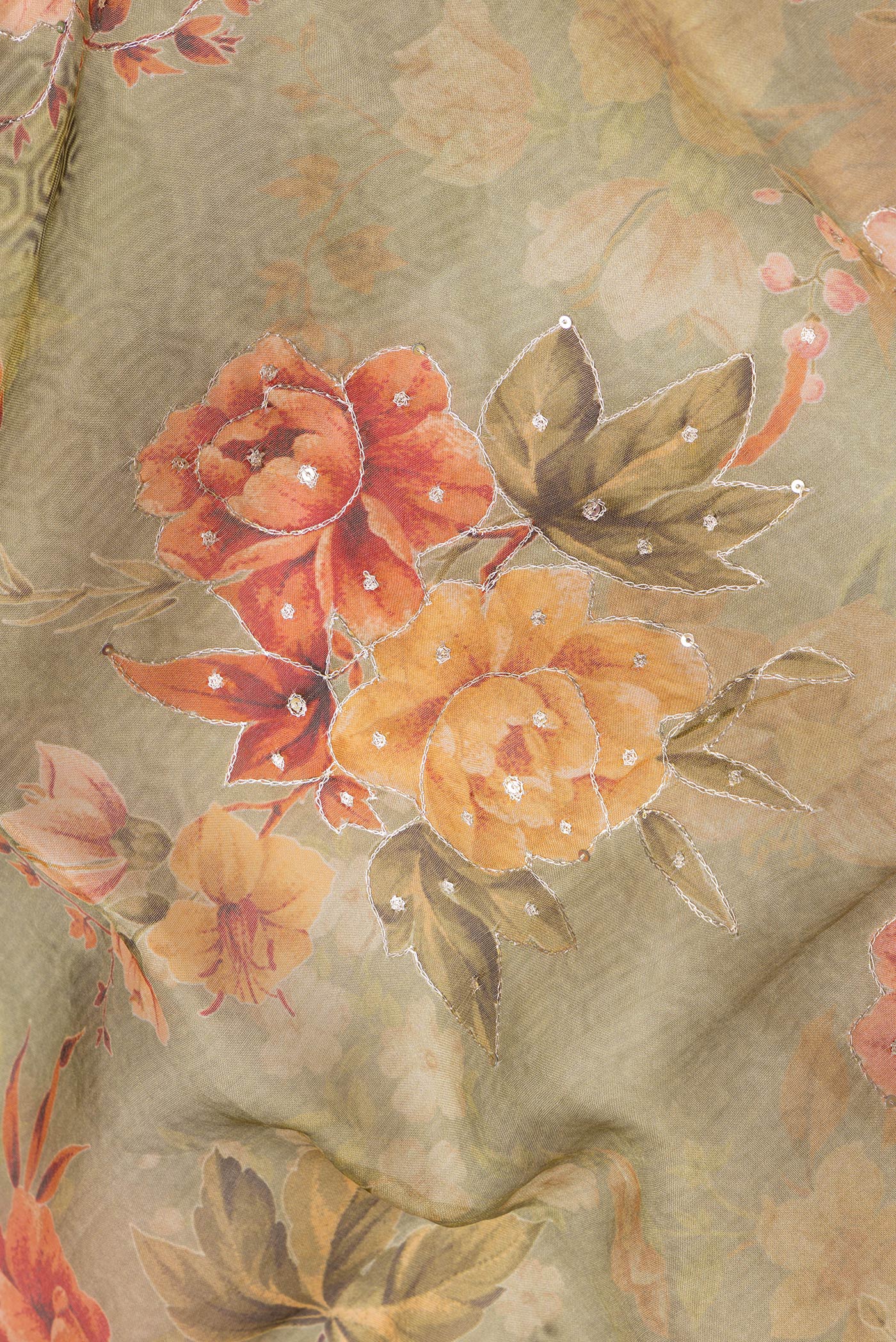 Brown Organza Silk Saree - Image 2
