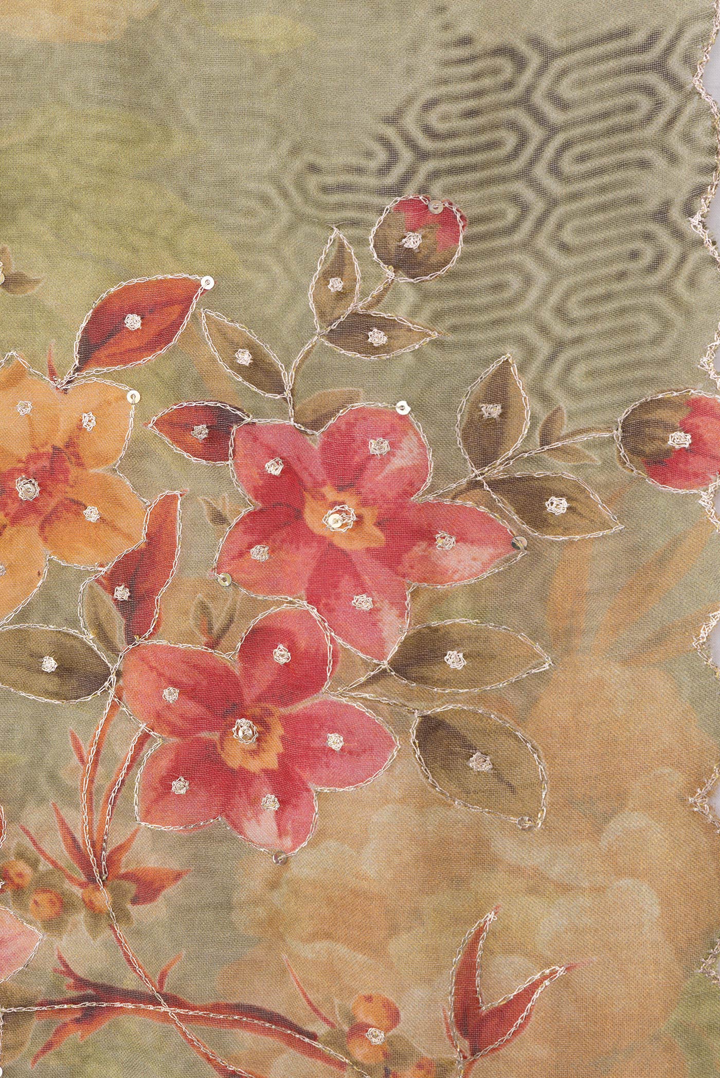 Brown Organza Silk Saree - Image 3
