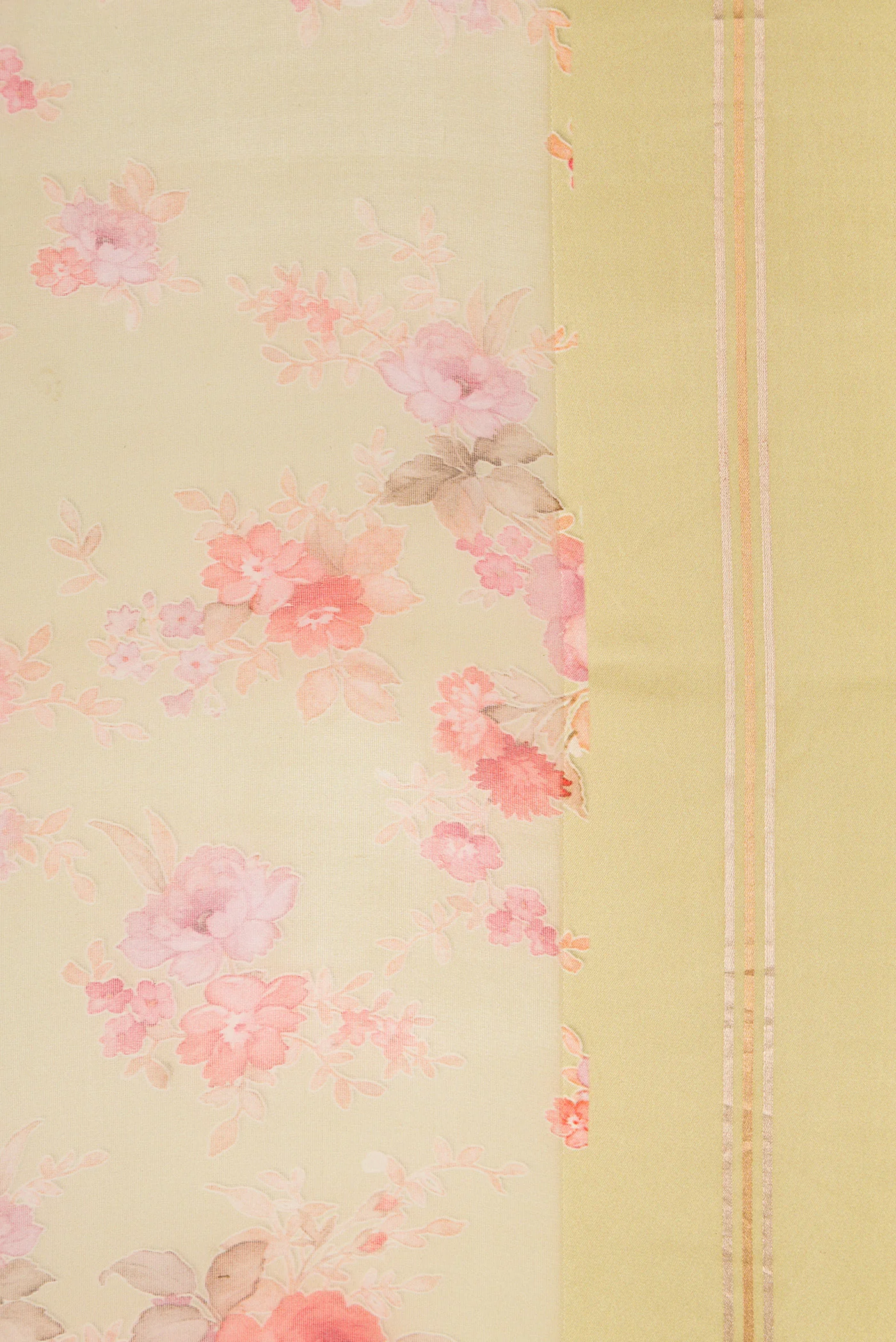 Beige Organza Silk Saree - Image 3