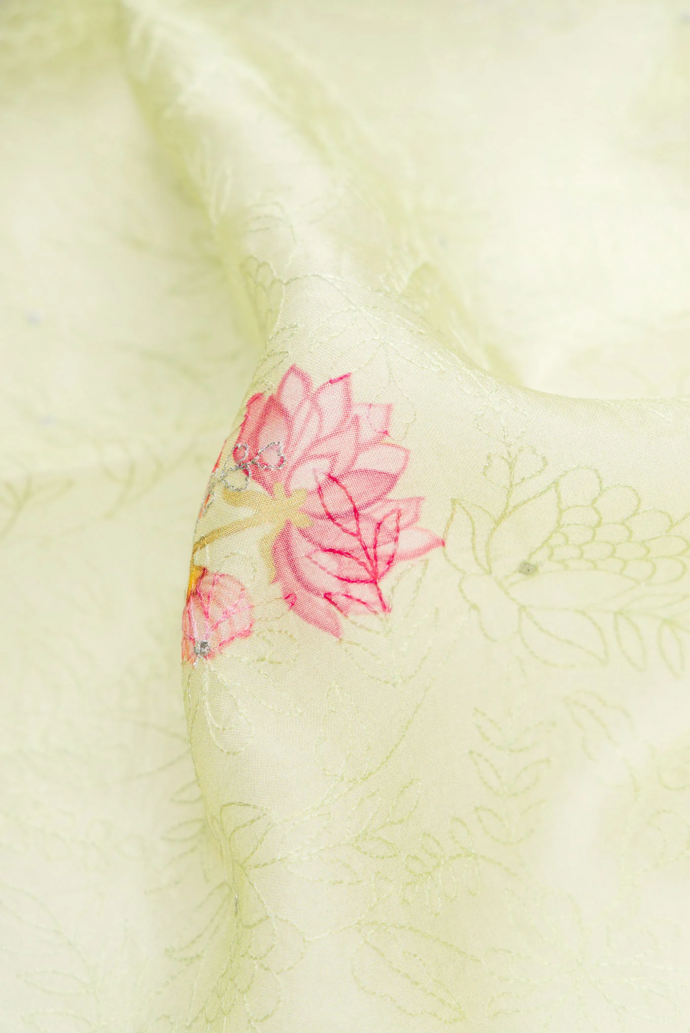 Pista Green Organza Silk Saree - Image 2