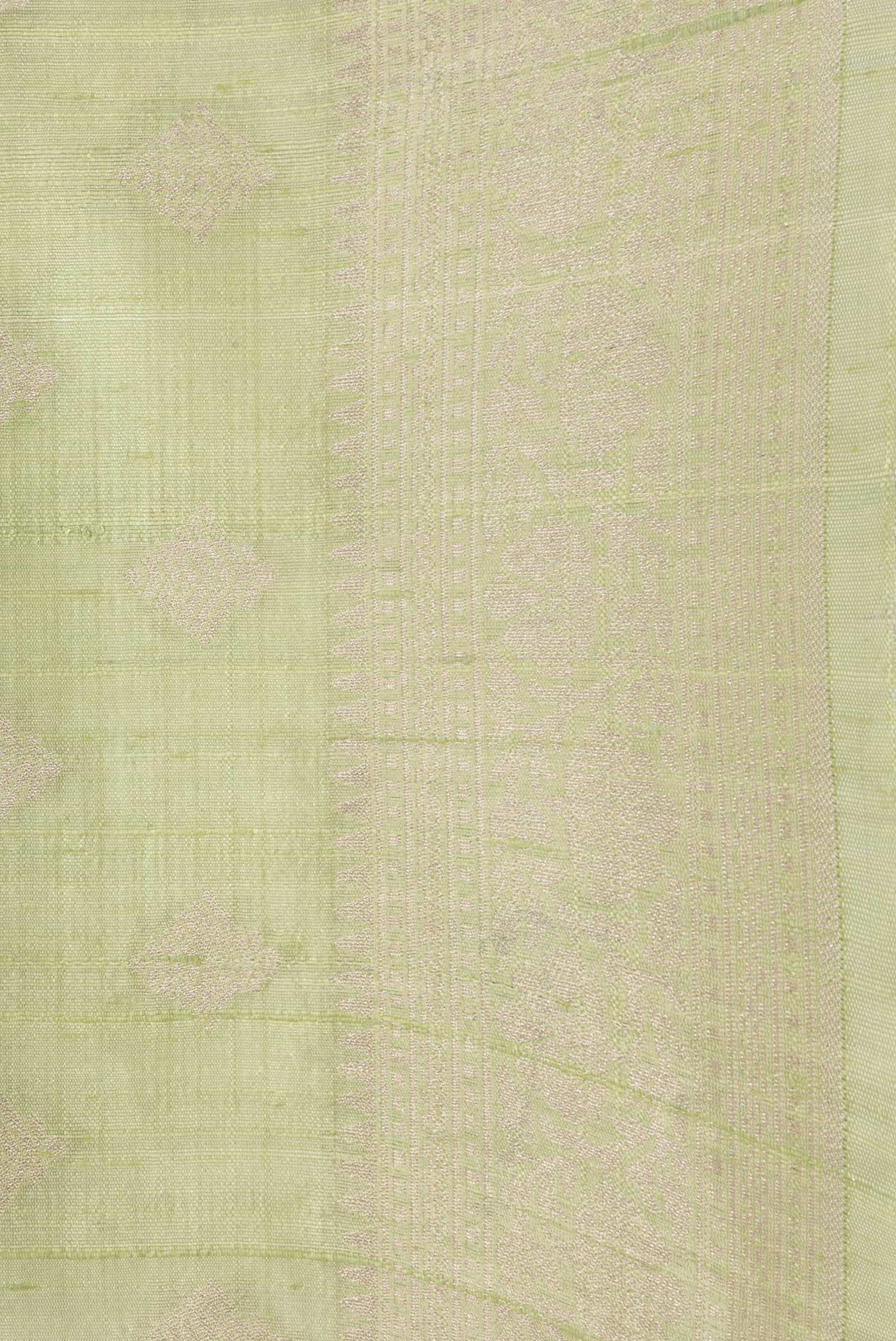 Pista Green Banarasi Raw Silk Saree - Image 3