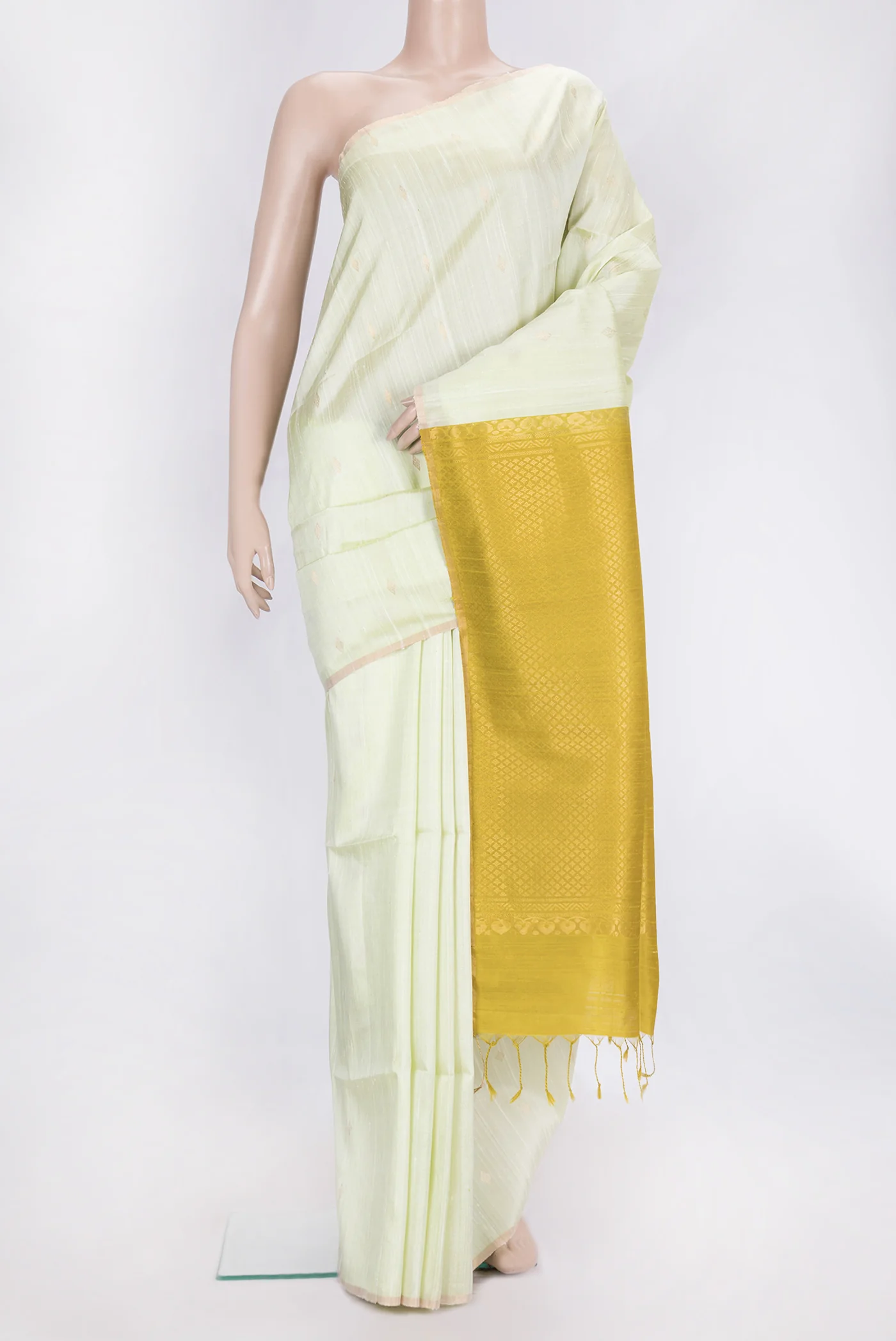 Cream Raw Silk Saree