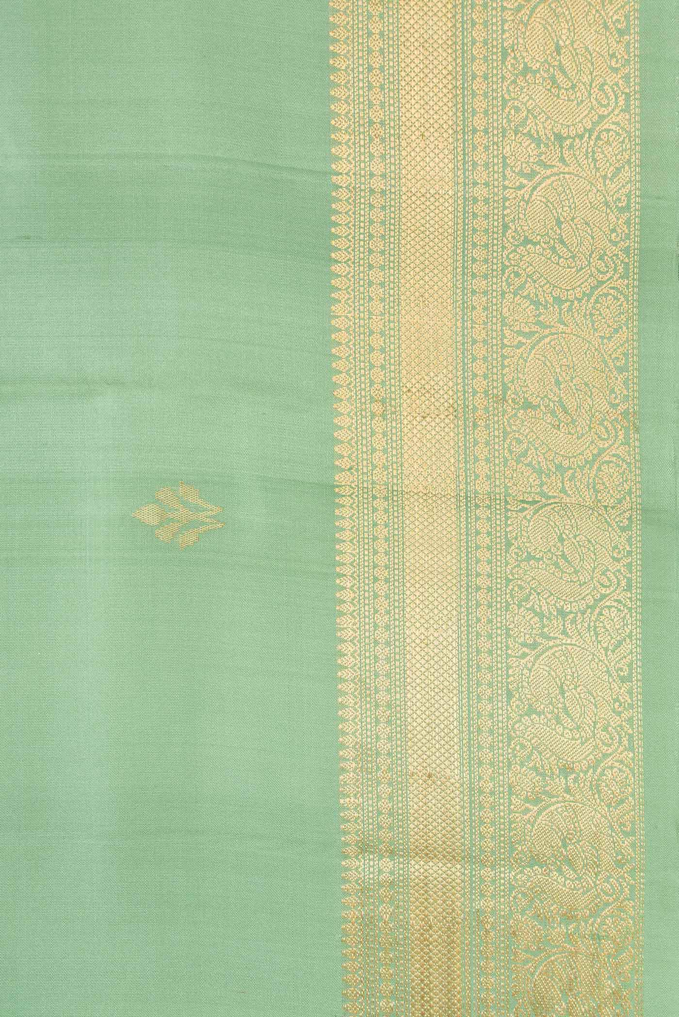 Sage Green Soft Silk Saree - Image 3
