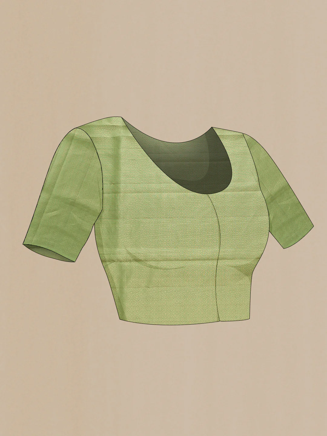 Sage Green Soft Silk Saree - Image 5