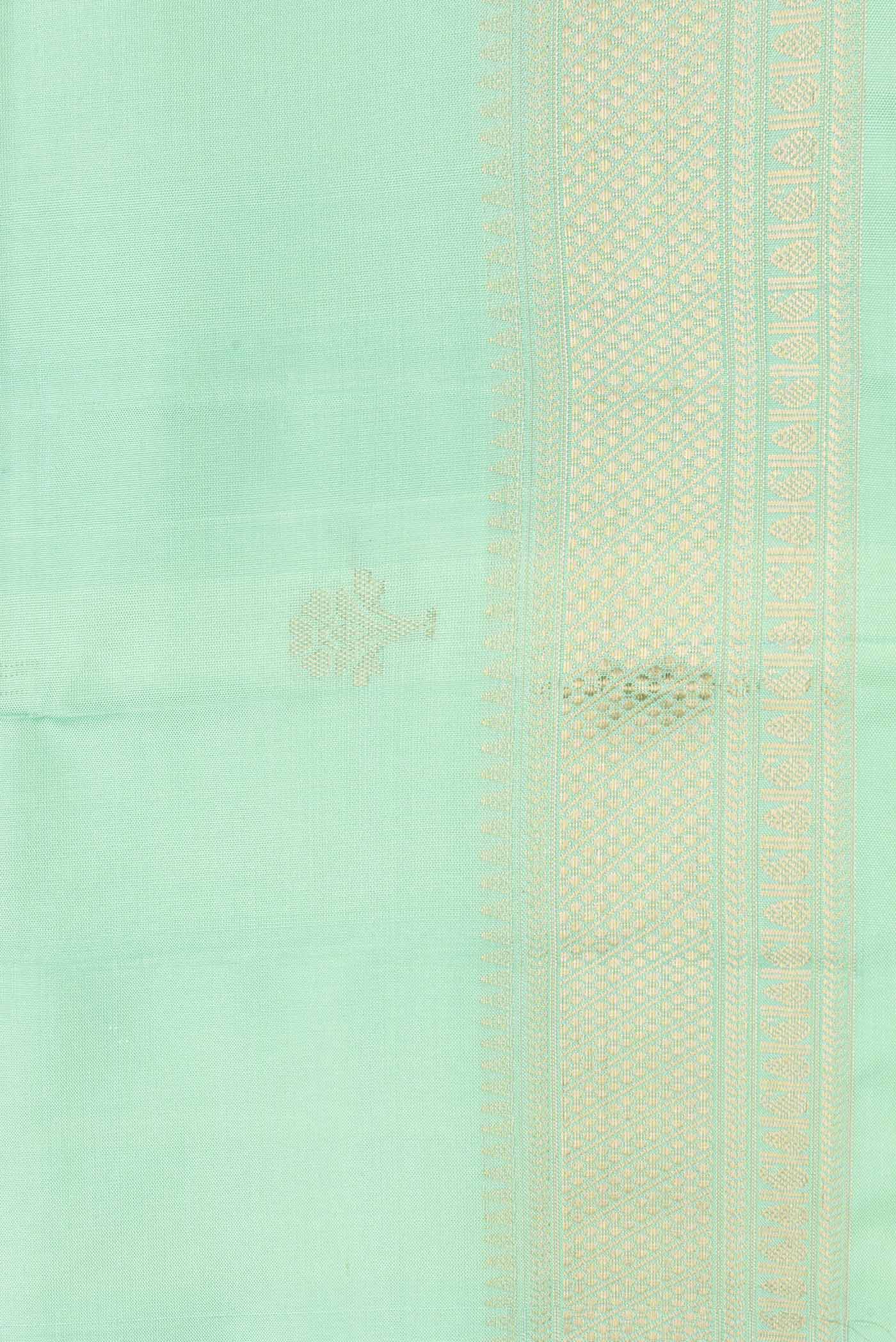 Mint Green Soft Silk Saree - Image 3