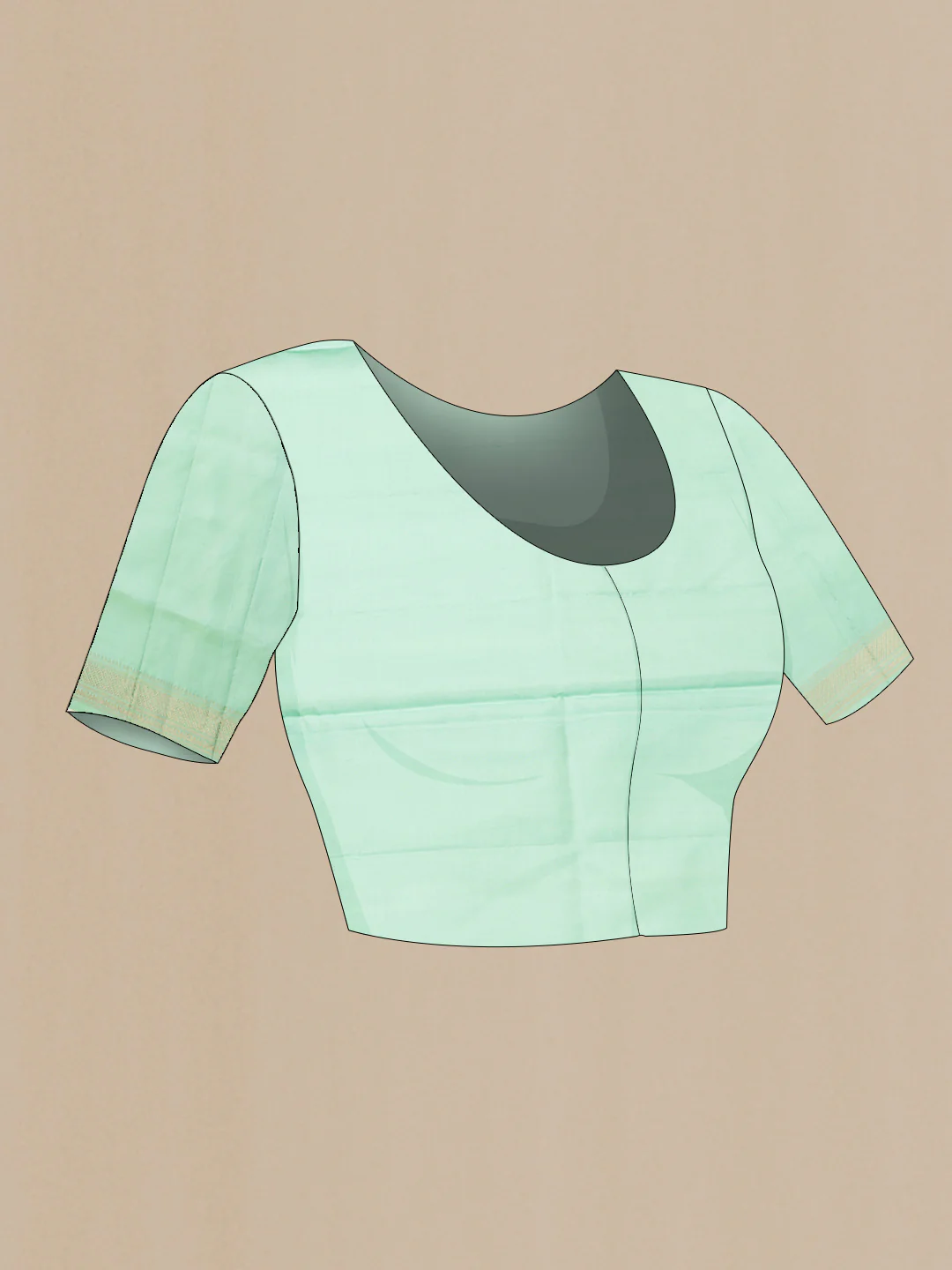 Mint Green Soft Silk Saree - Image 4