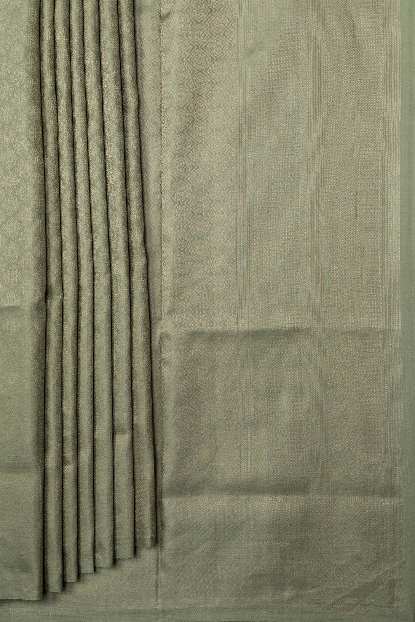 Sage Green Soft Silk Saree - Image 4
