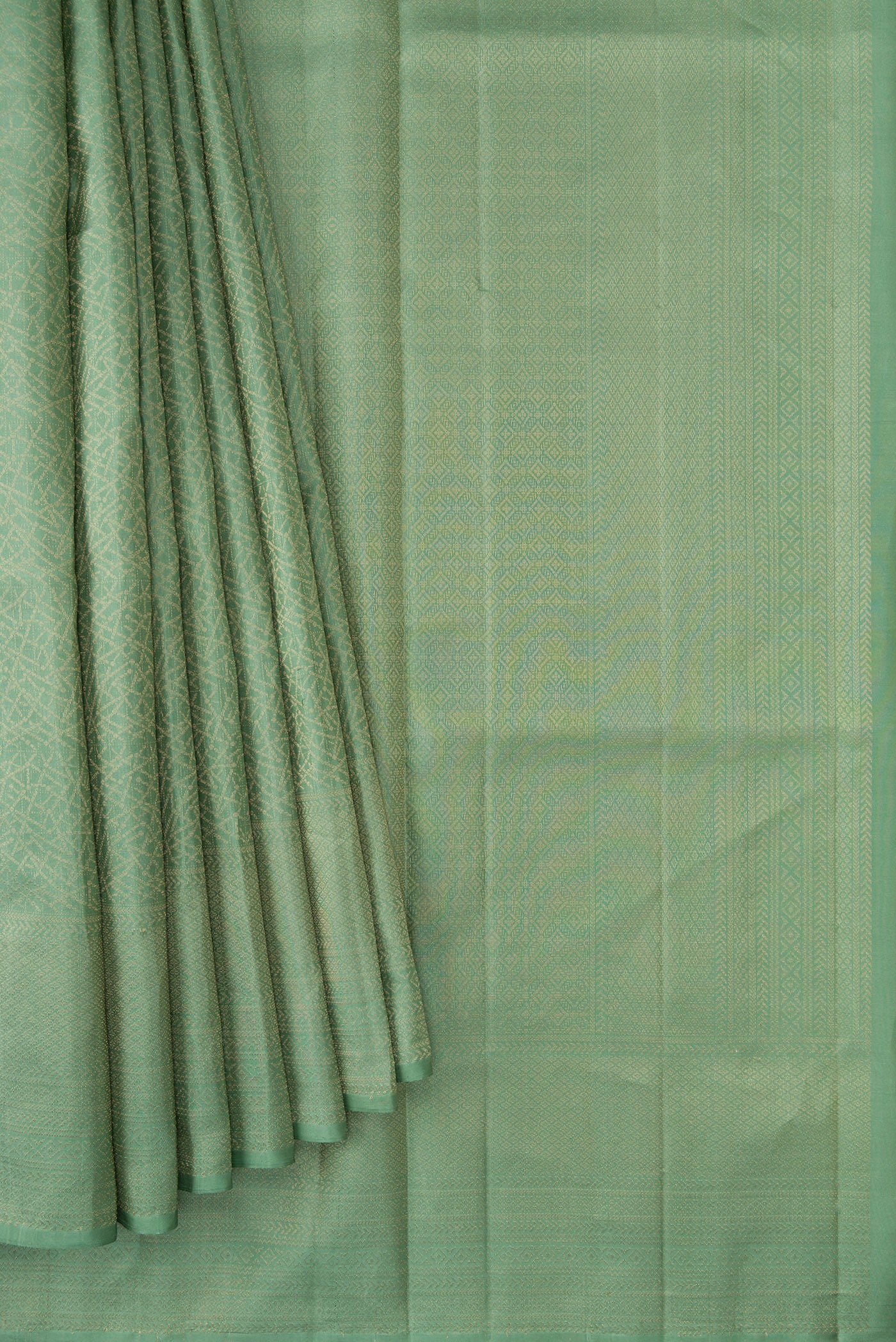 Sage Green Soft Silk Saree - Image 4