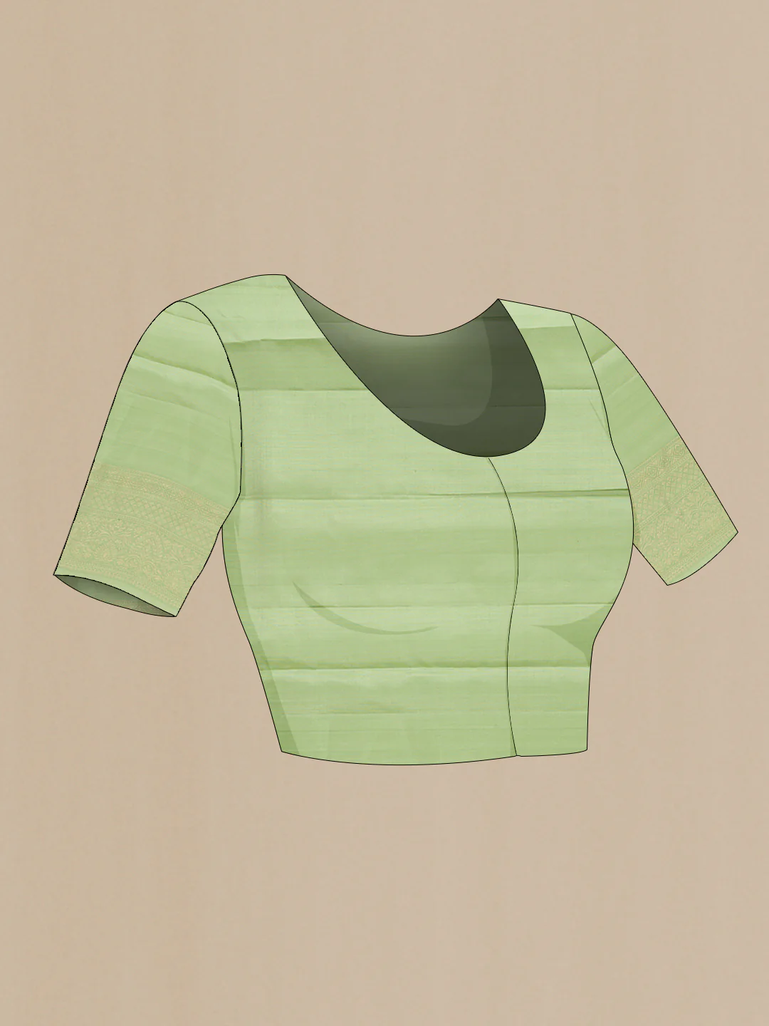 Sage Green Soft Silk Saree - Image 5
