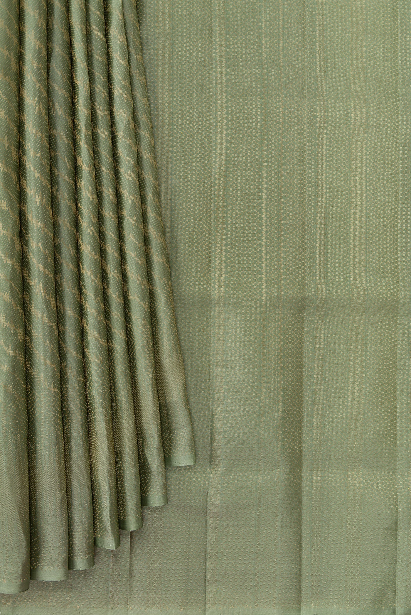 Sage Green Soft Silk Saree - Image 4
