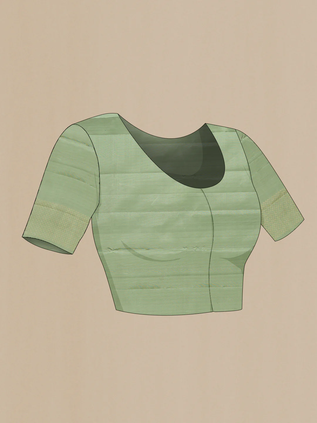 Sage Green Soft Silk Saree - Image 5