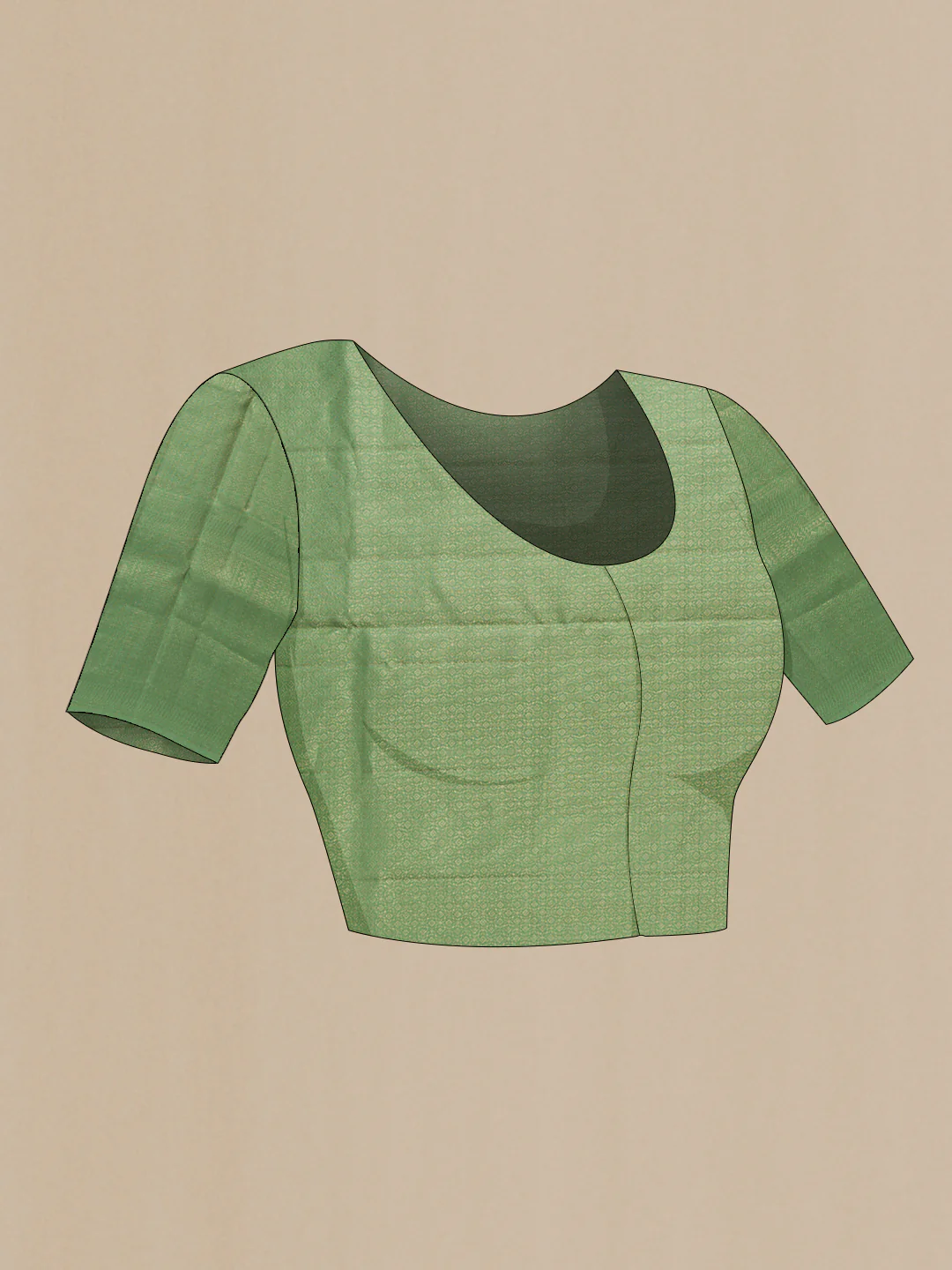 Sage Green Soft Silk Saree - Image 5