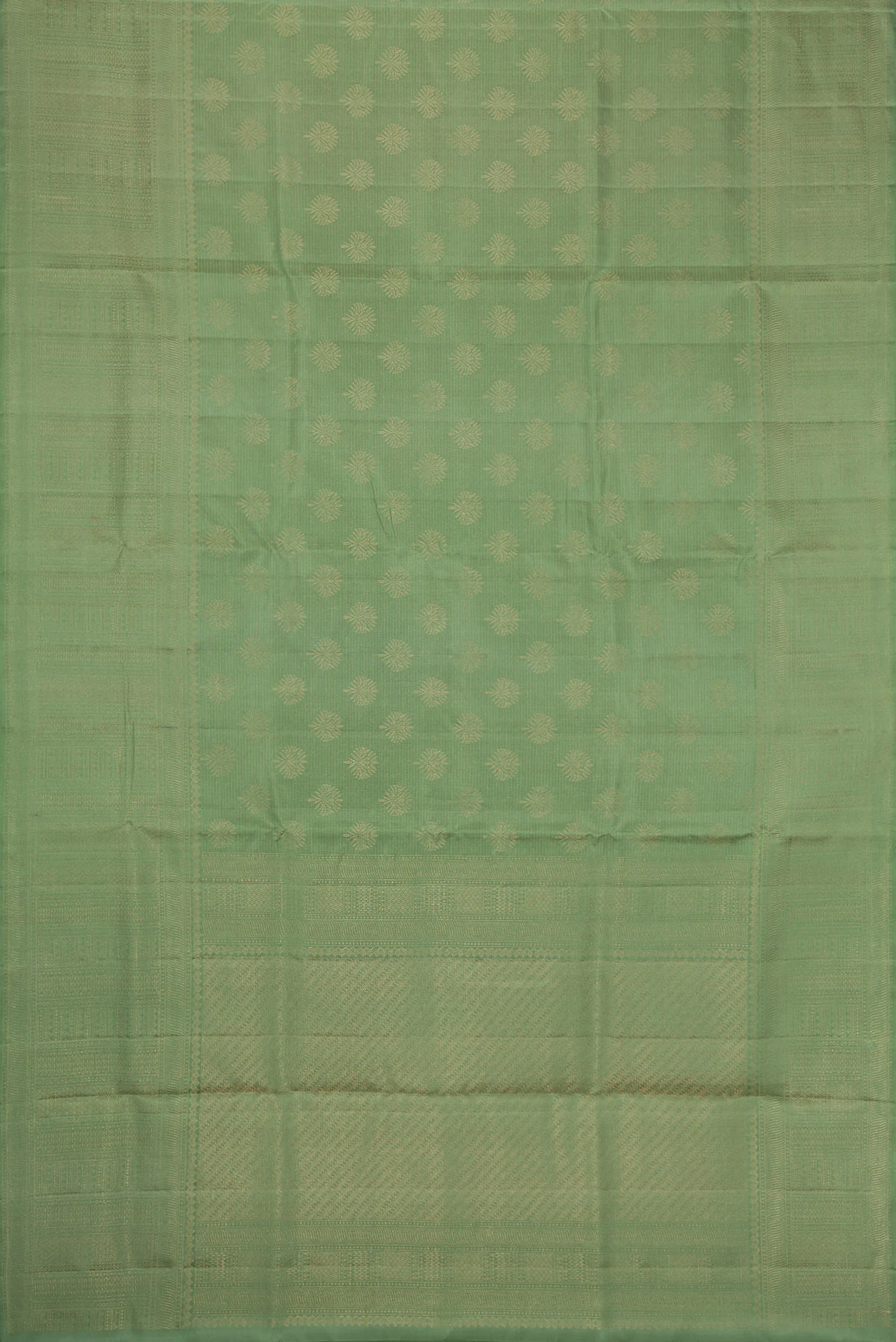Sage Green Soft Silk Saree - Image 6