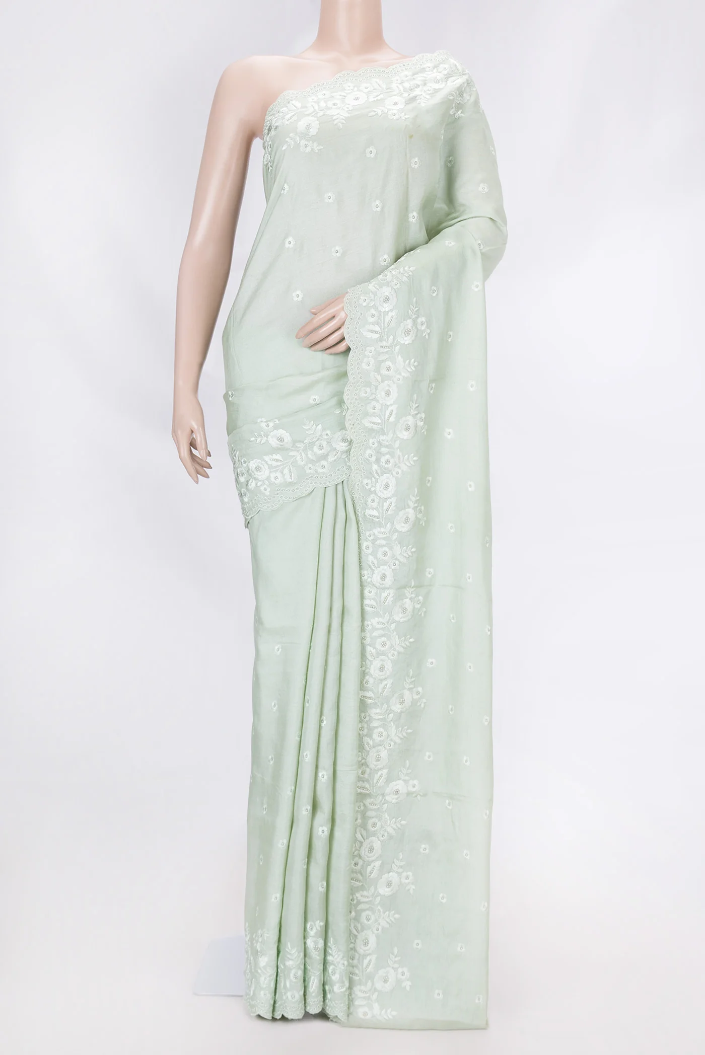 Pista Green Dual Tone Tussar Saree