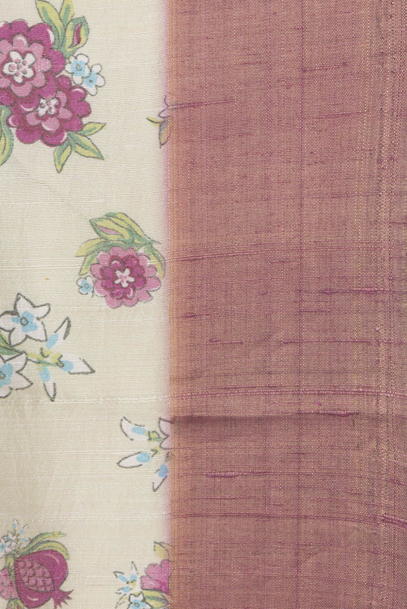 Cream Tussar Silk Saree - Image 3