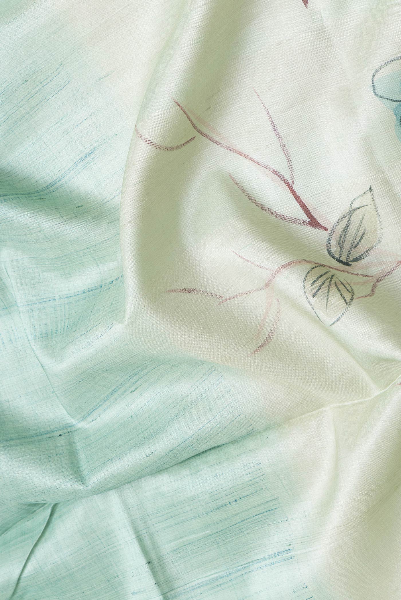 Light Blue Tussar Silk Saree - Image 2