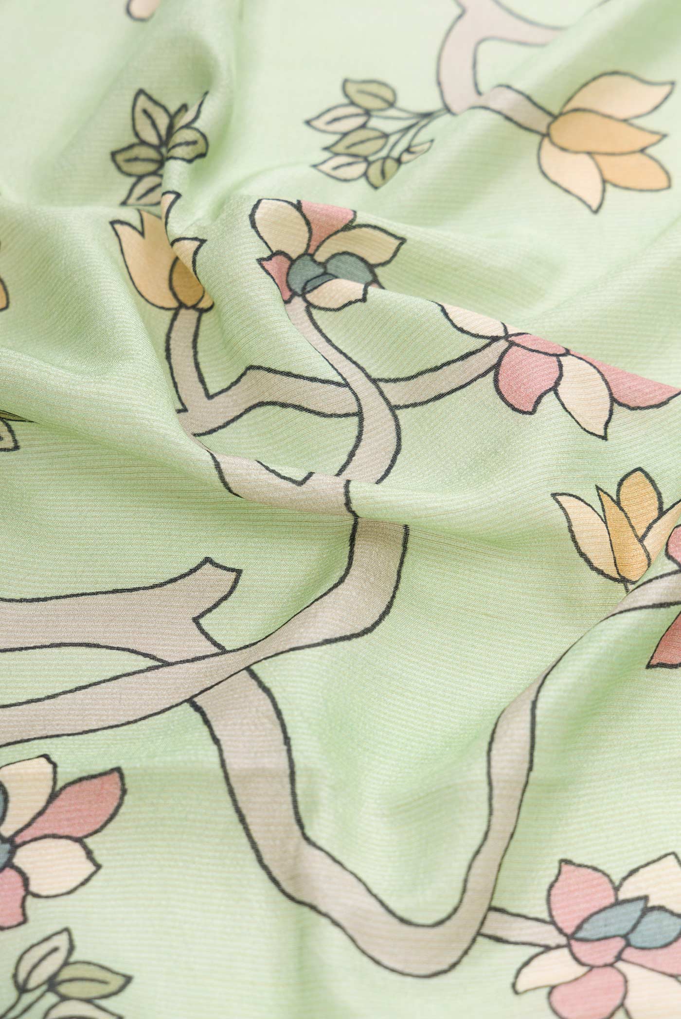 Pista Green Dual Tone Tussar Silk Saree - Image 2