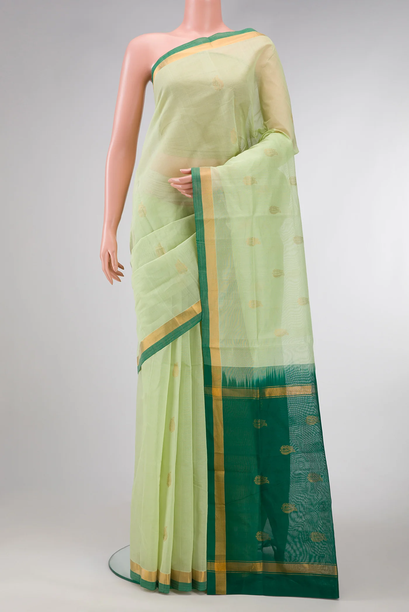 Pista Green Uppada Cotton Saree