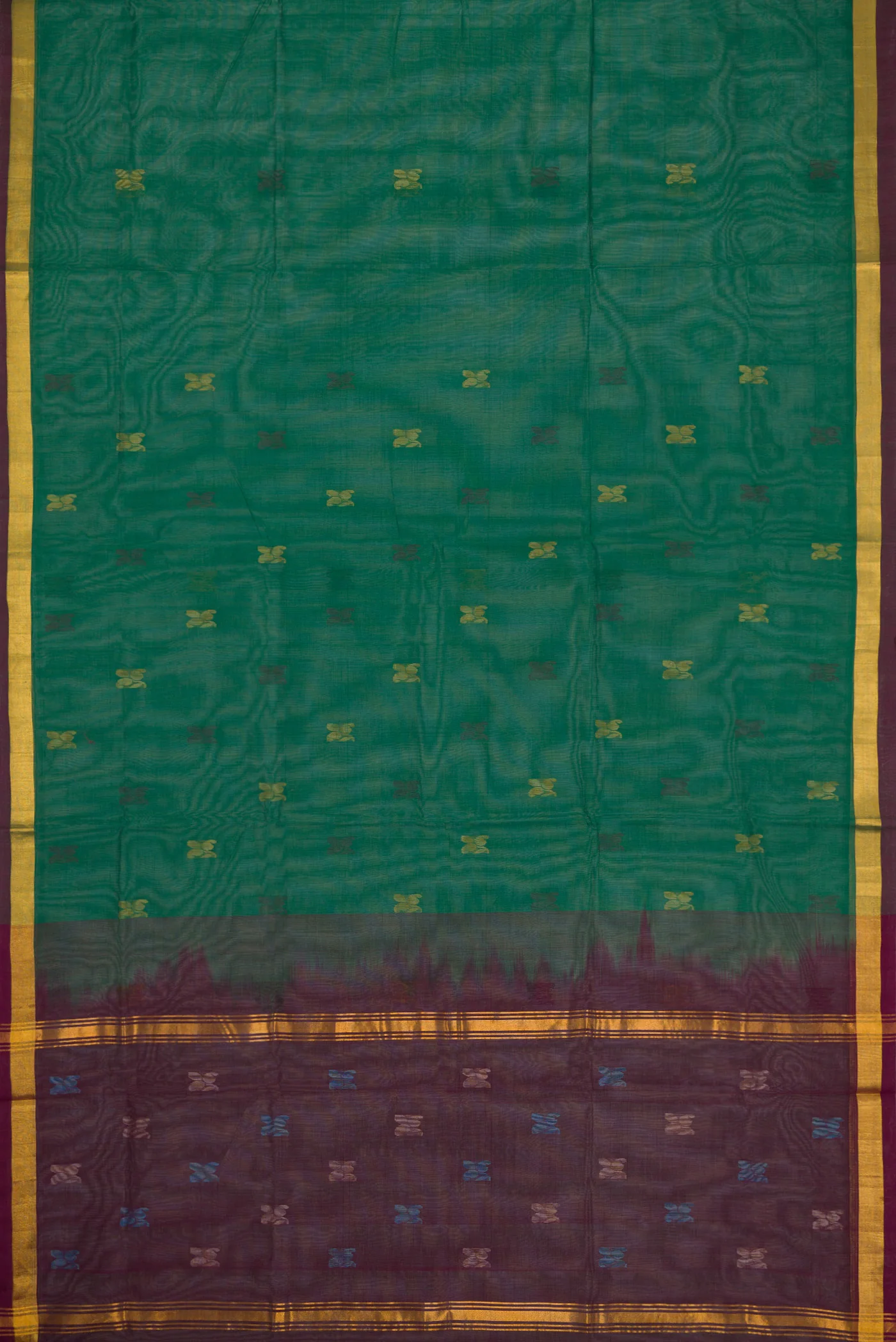 Pista Green Uppada Cotton Saree - Image 3