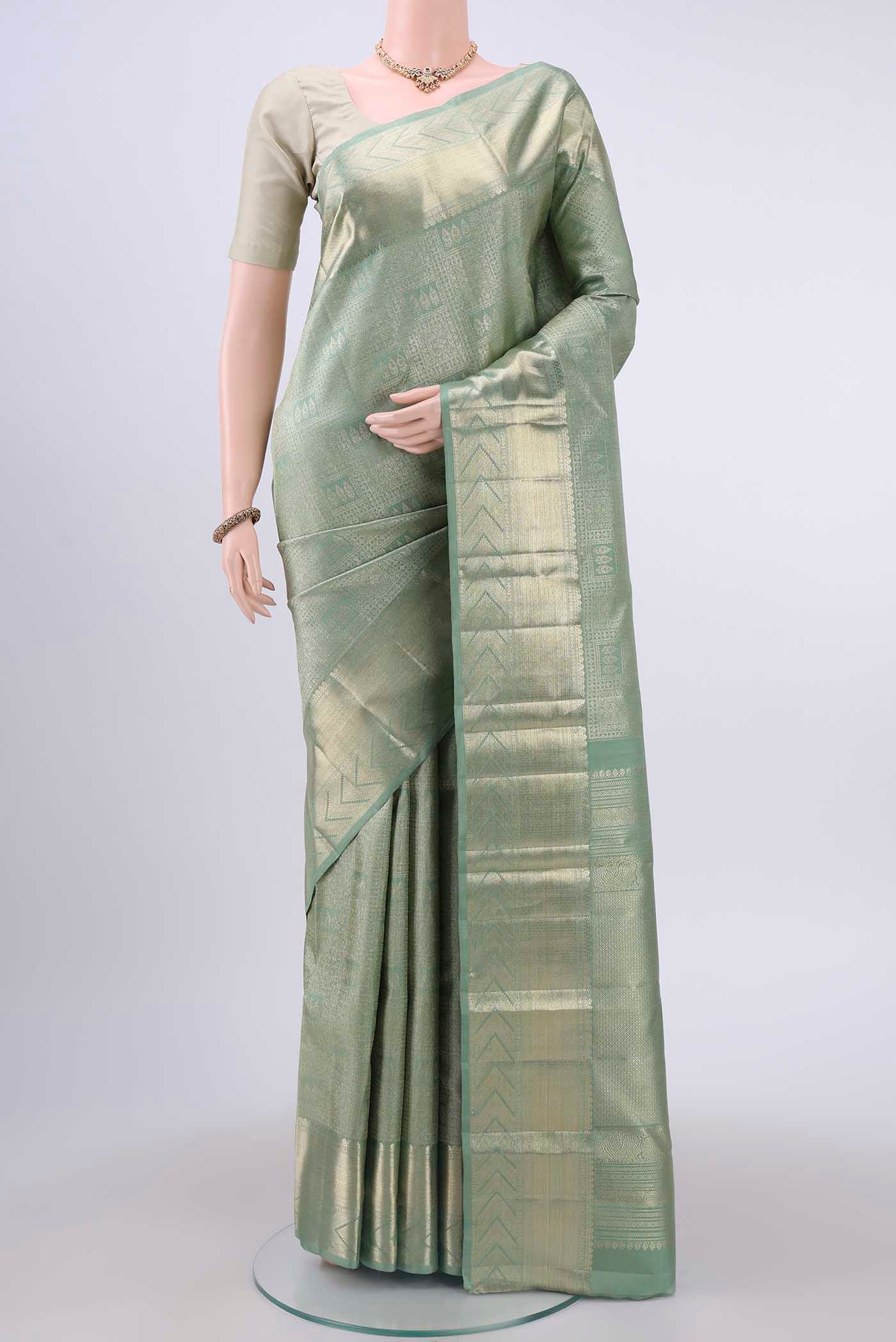 Grey Kanchipuram Silk Saree
