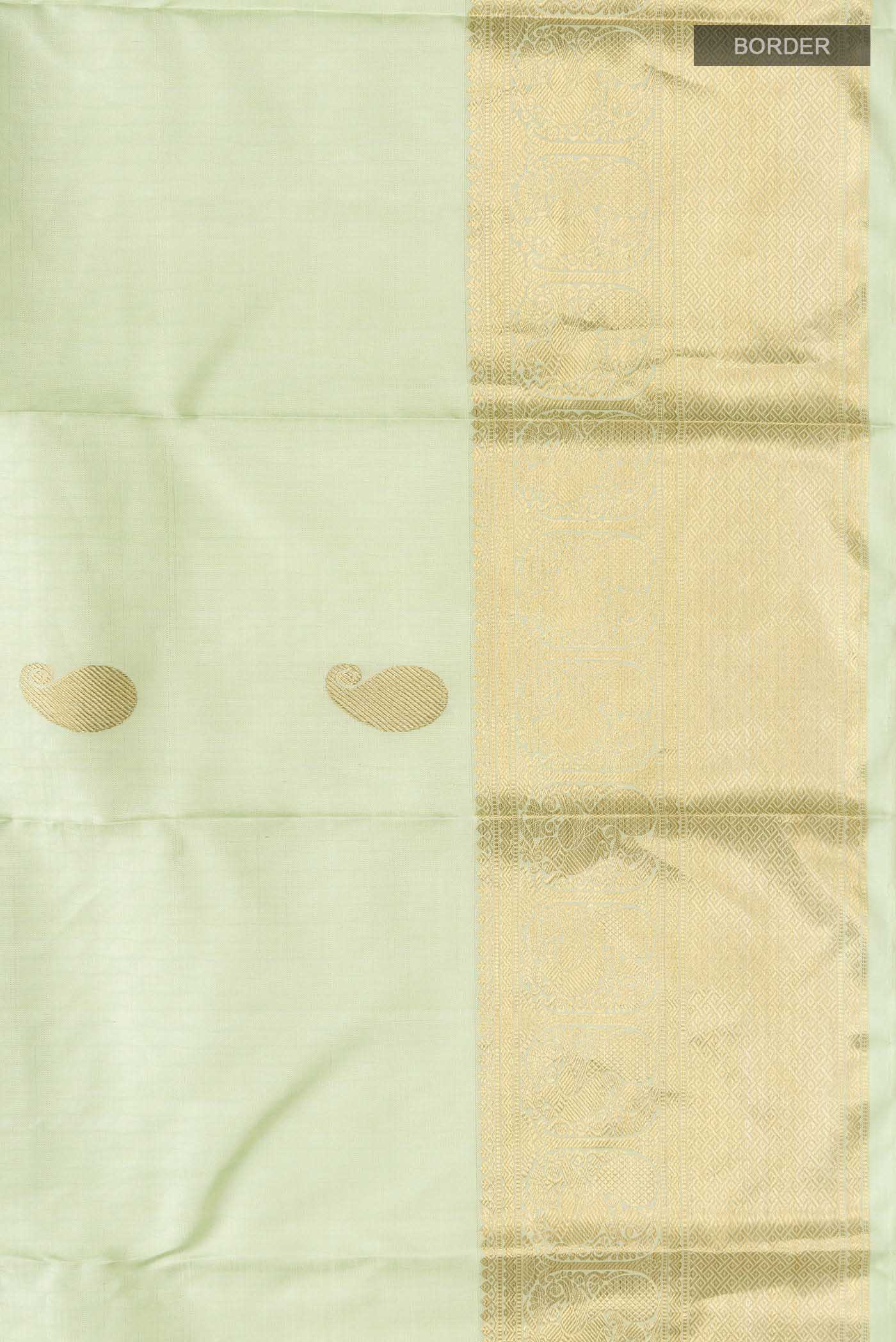 Pista Green Kanchipuram Silk Saree - Image 3
