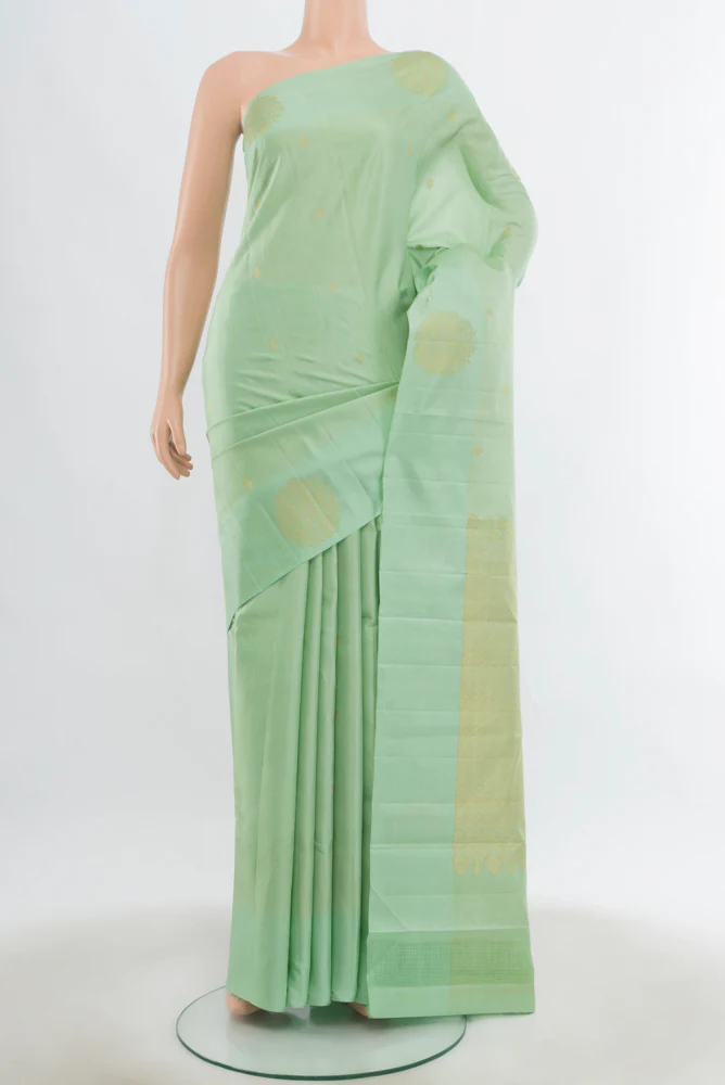 Mint Green Kanchipuram Silk Saree