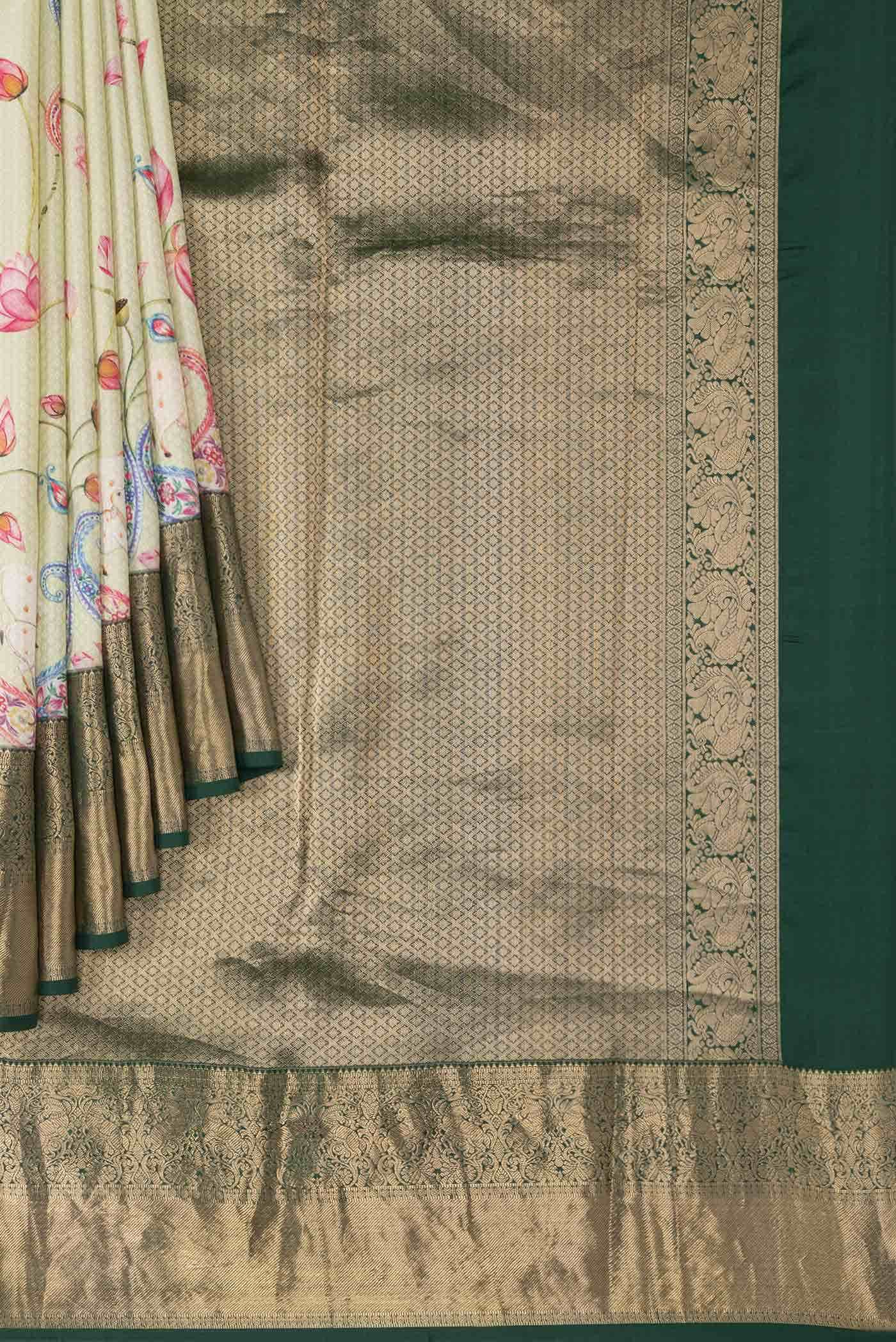 Pista Green Kanchipuram Silk Saree - Image 2