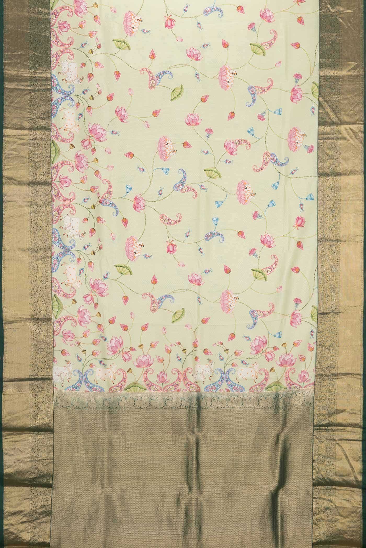 Pista Green Kanchipuram Silk Saree - Image 4