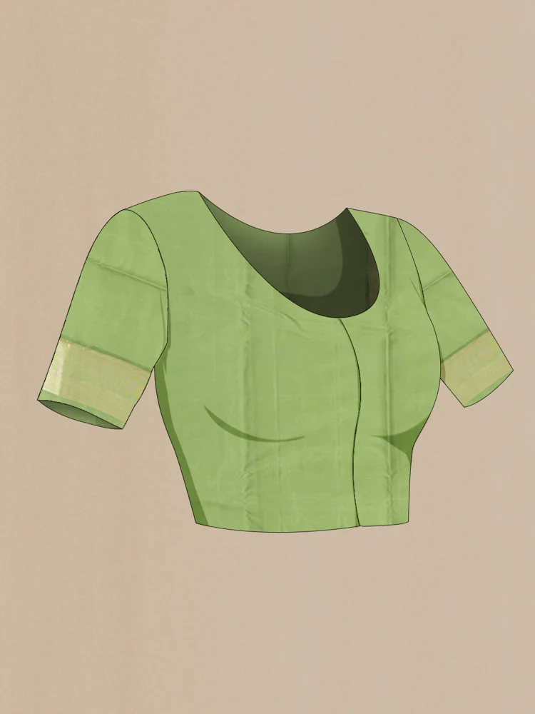 Sage Green Kanjivaram Silk Saree - Image 4