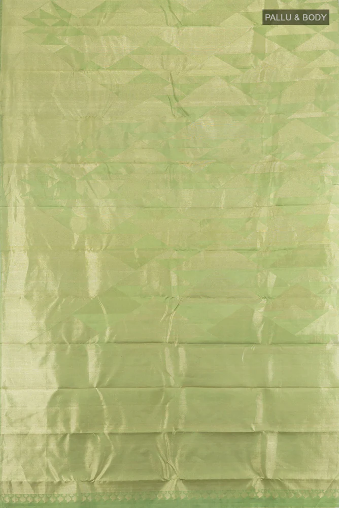 Sage Green Kanjivaram Silk Saree - Image 5