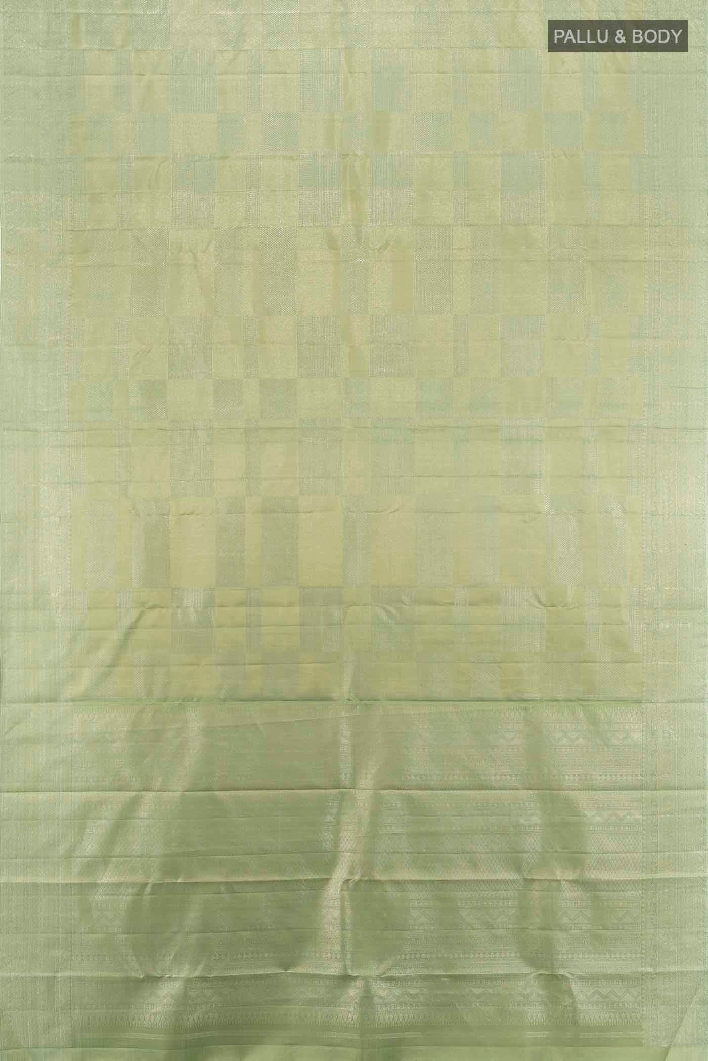 Sage Green Kanjivaram Silk Saree - Image 5