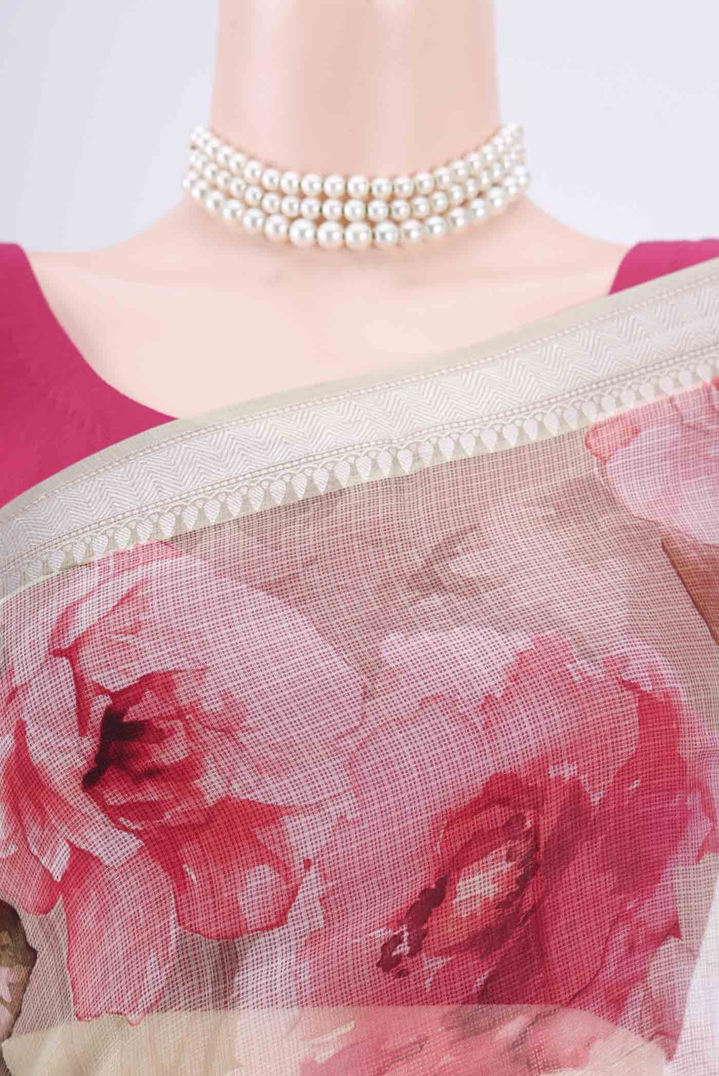 Pista Green Kota Silk Saree - Image 2