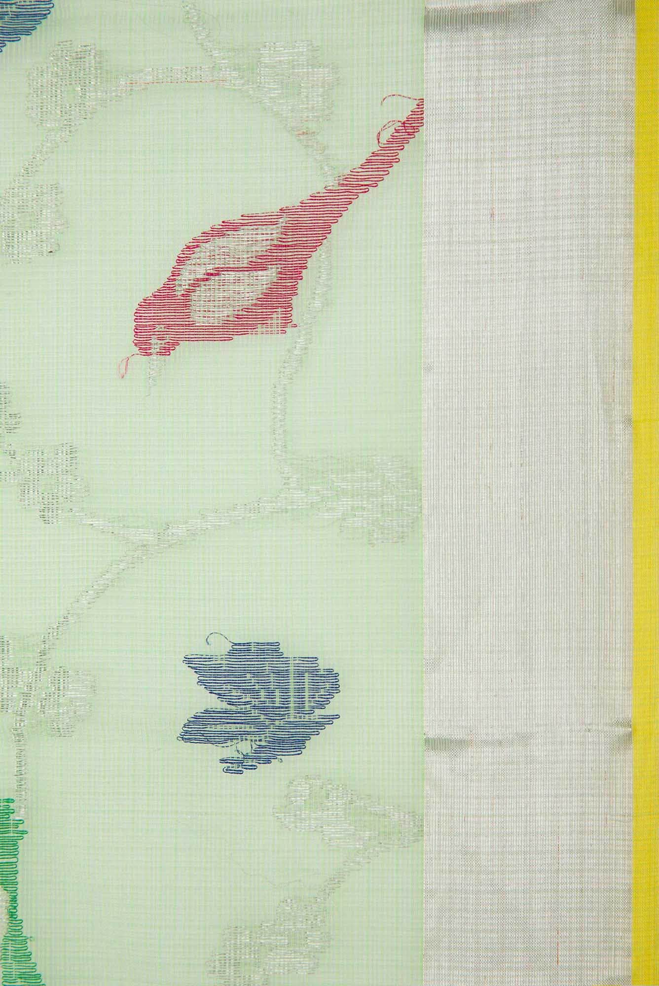 Pista Green Kota Silk Saree - Image 5