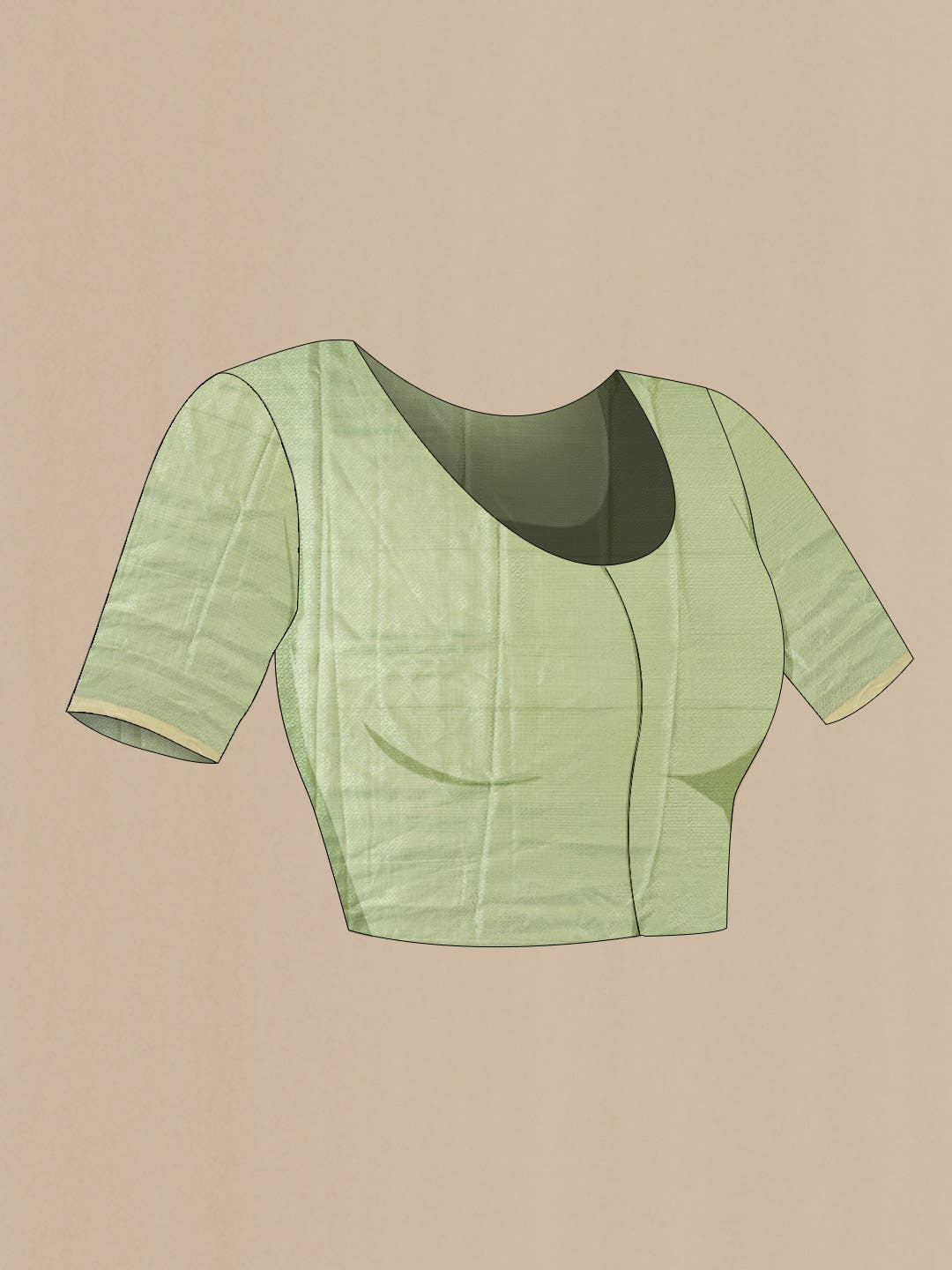 Pista Green Mysore Crepe Saree - Image 6