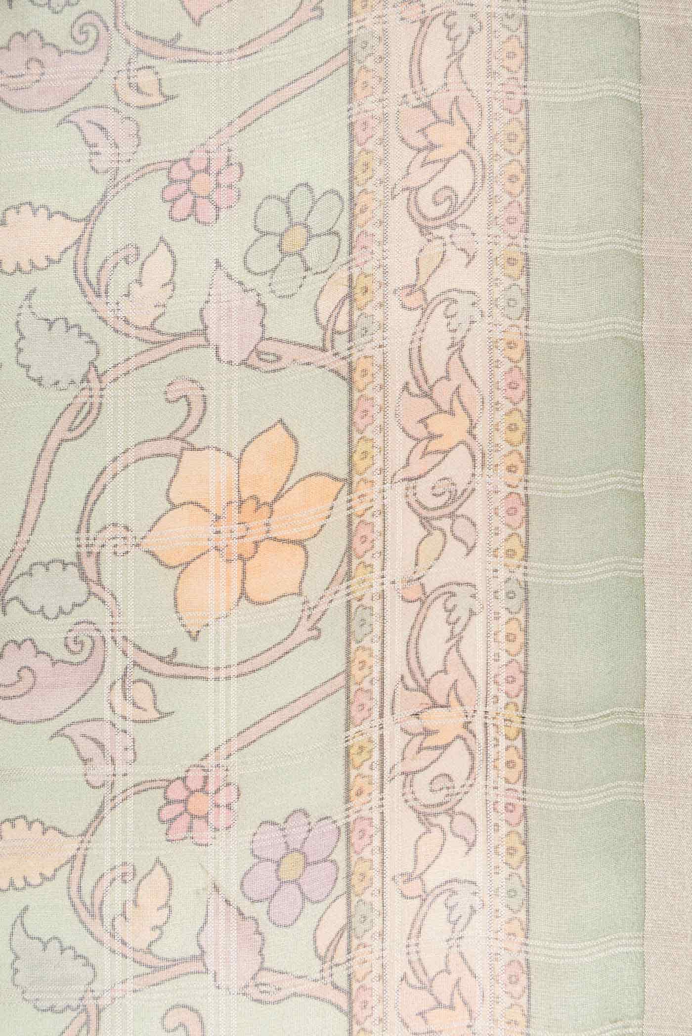 Pista Green Organza Silk Saree - Image 3