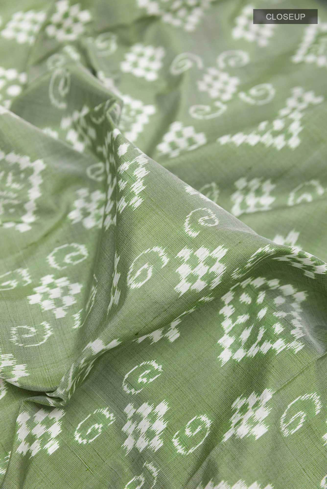 Pista Green Orissa Silk Saree - Image 3