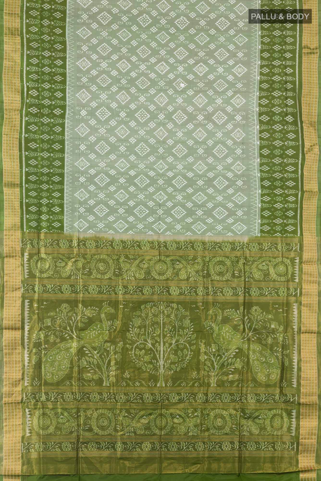 Pista Green Orissa Silk Saree - Image 4