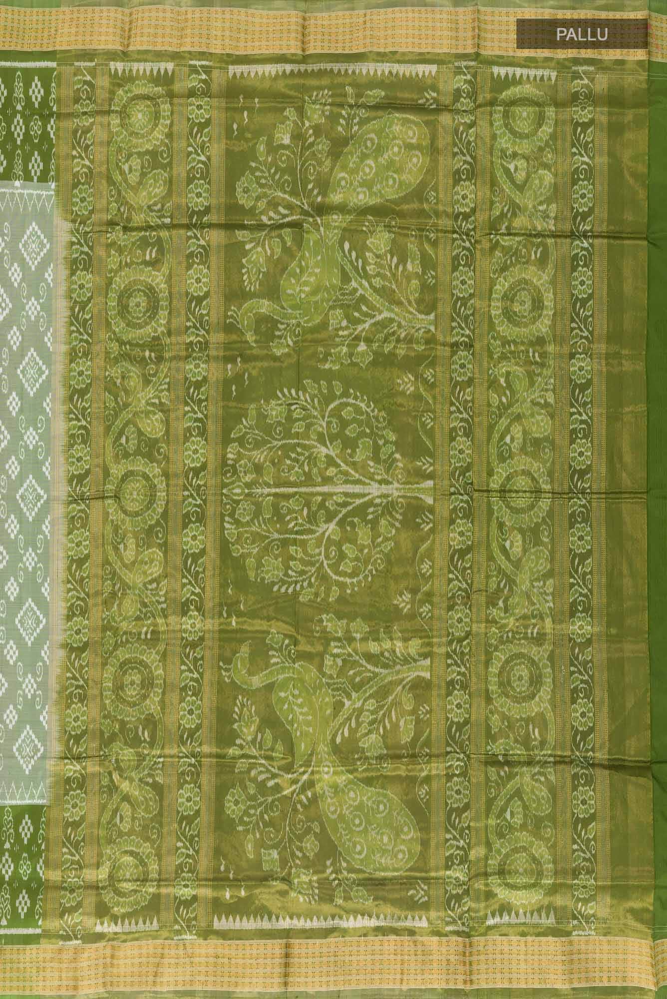 Pista Green Orissa Silk Saree - Image 5