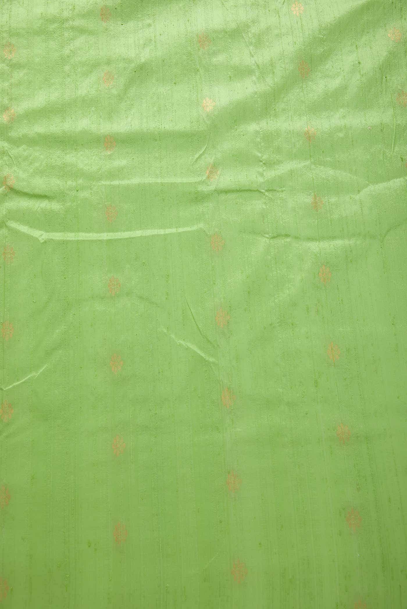 Pista Green Raw Silk Dress Material - Image 2