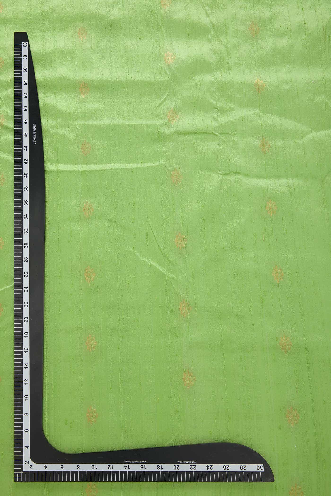 Pista Green Raw Silk Dress Material - Image 5