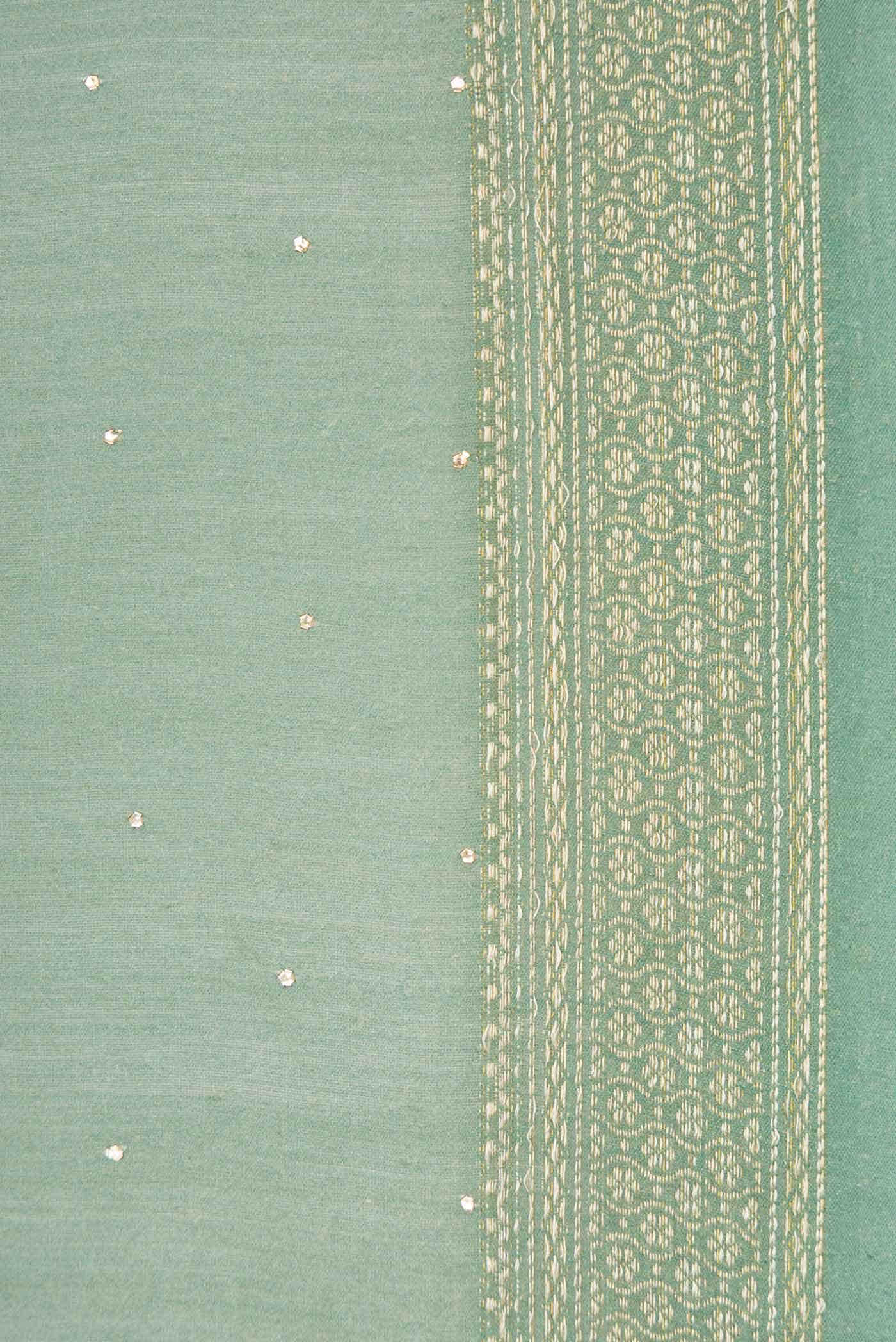 Green Tussar Silk Saree - Image 3