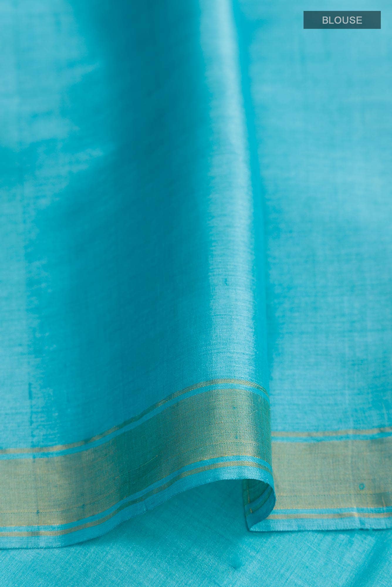 Pomegrante Poetry-Blue Bhagalpuri Tussar Silk Saree - Image 8