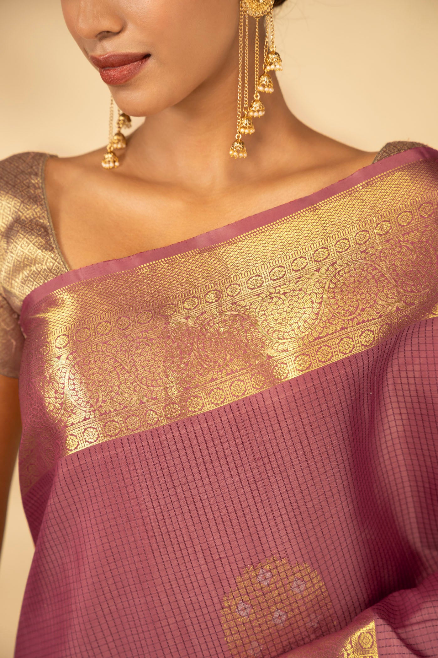 Ponmani- Dusky Pink Kanchipuram Silk Saree - Image 2