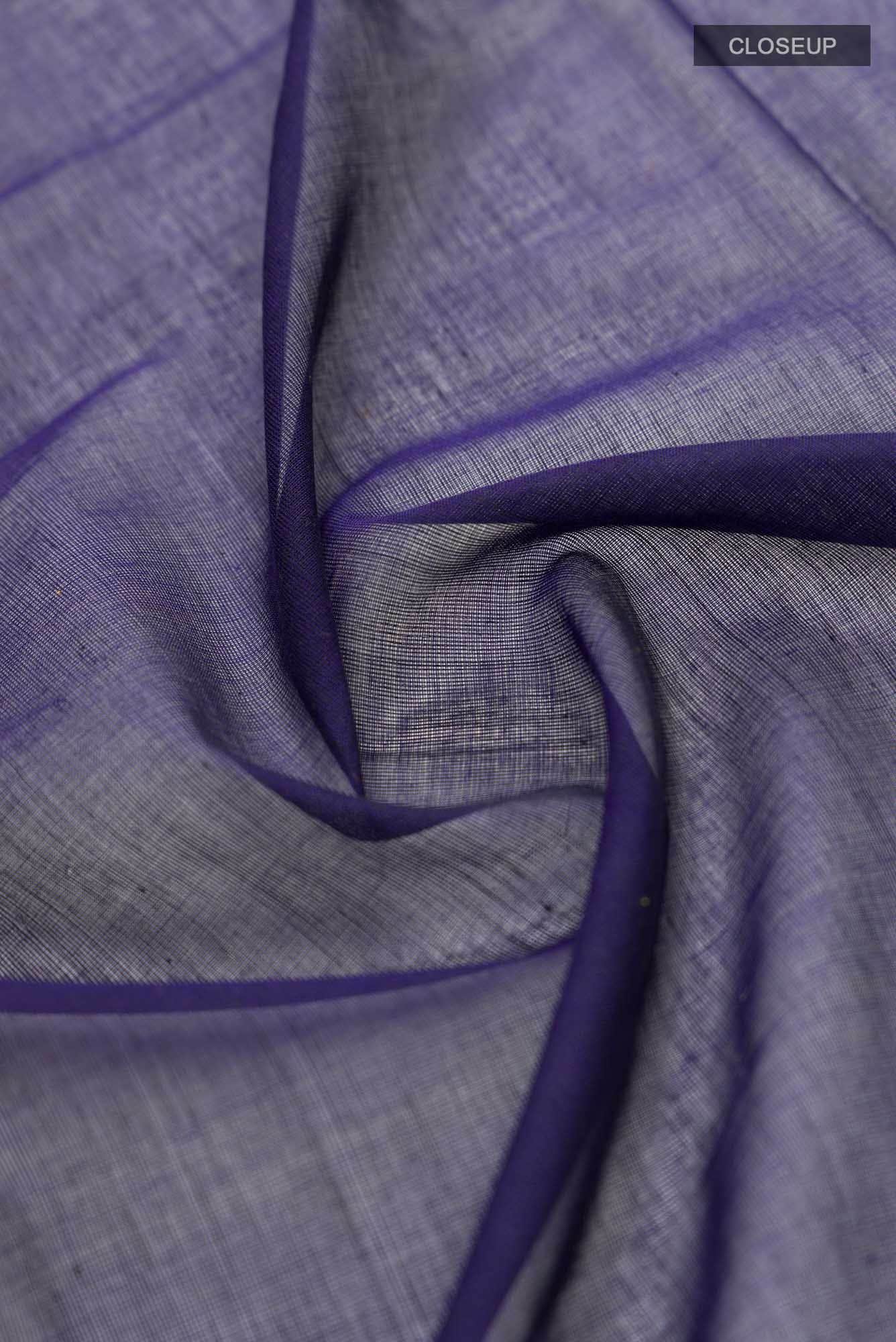 Priyambada-Navy Blue Bengal Cotton Saree - Image 3