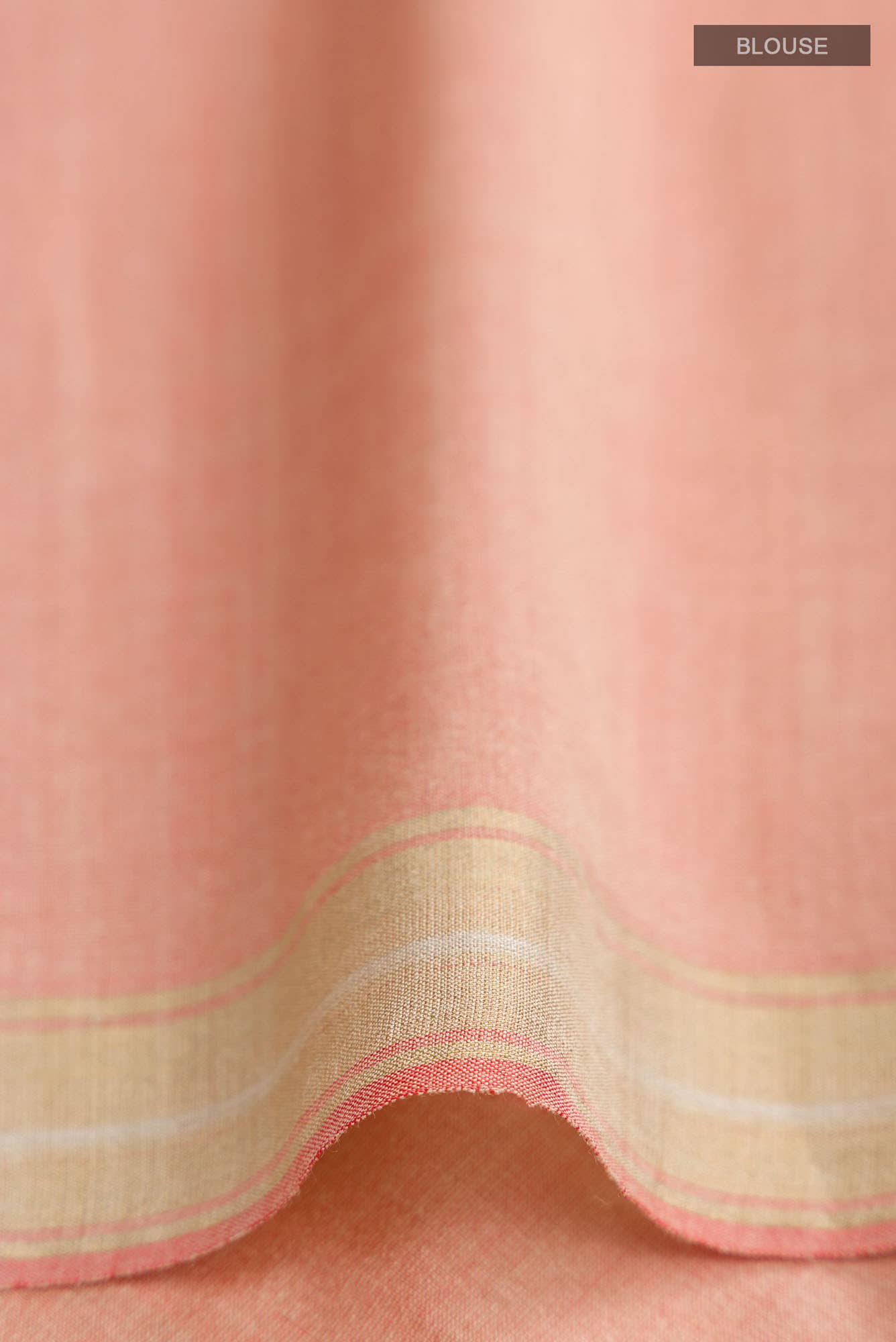 Prowl and Prance-Peach Tussar Silk Saree - Image 9