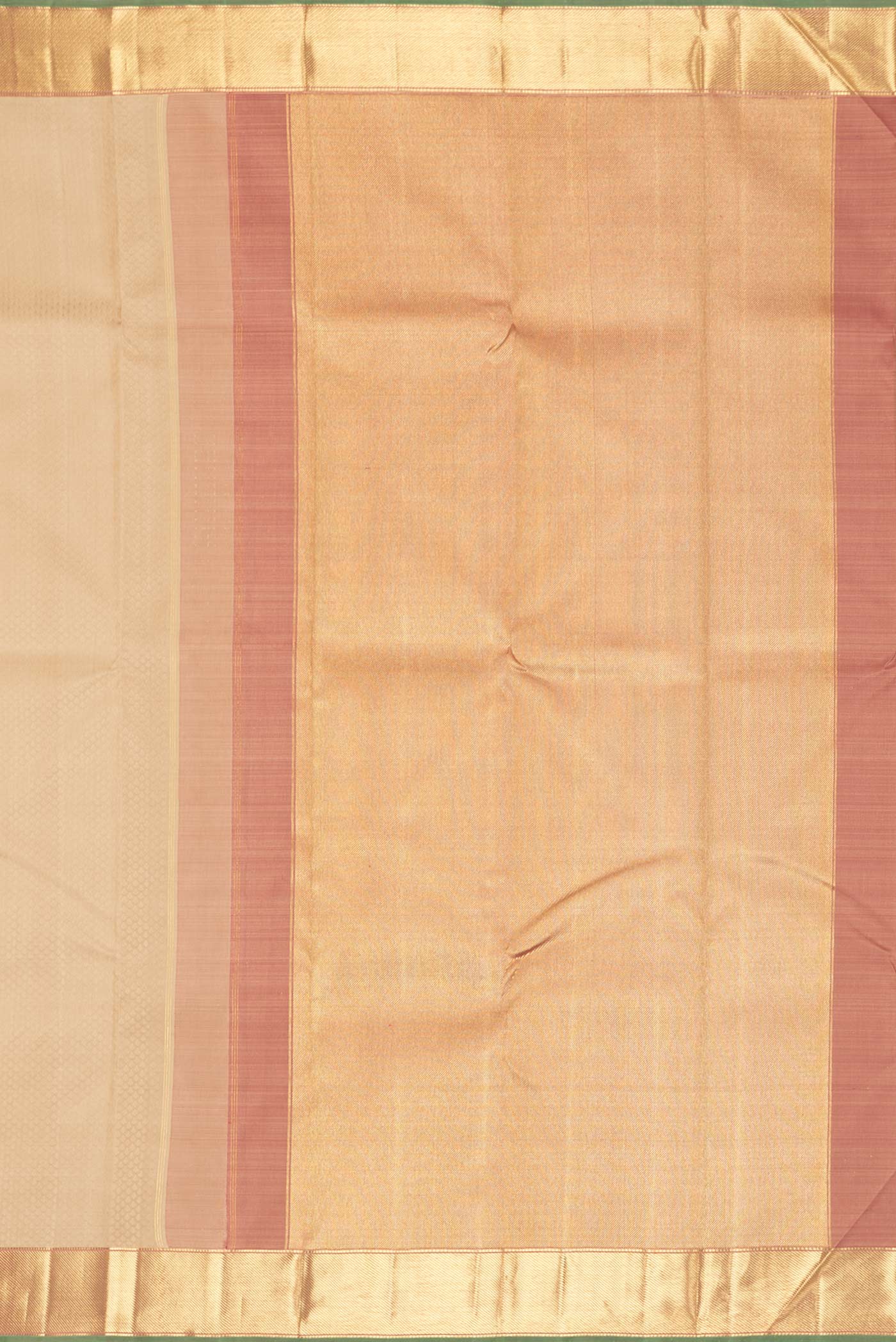 Pure Silk Pure Zari Beige Dual Tone Kanchipuram Saree - Image 7