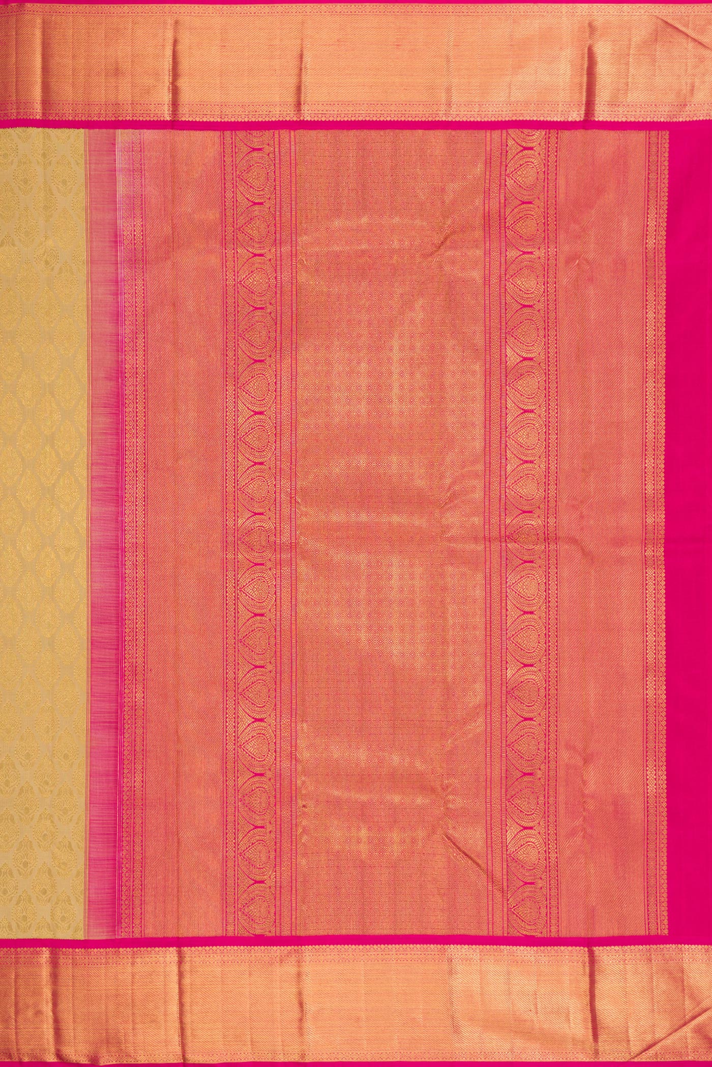 Pure Silk Pure Zari Beige Kanjivaram Saree - Image 7