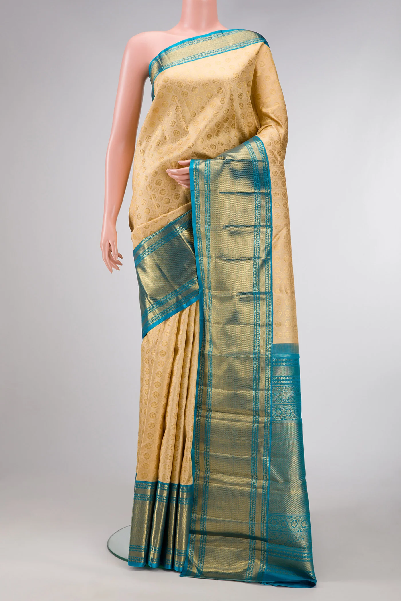 Pure Silk Pure Zari Sandal Kanjivaram Saree