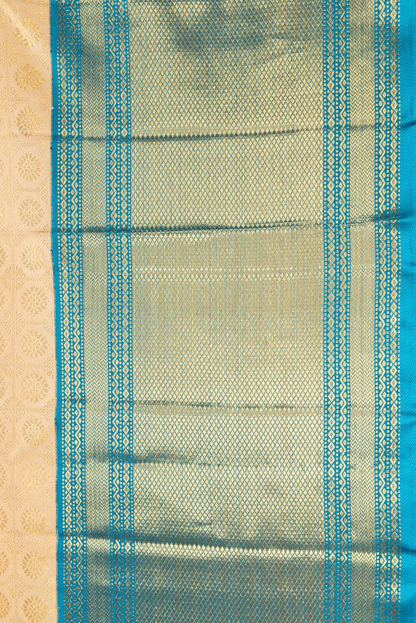 Pure Silk Pure Zari Sandal Kanjivaram Saree - Image 3