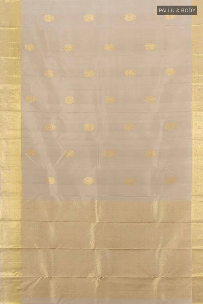 Beige Kanchipuram Silk Saree - Image 5